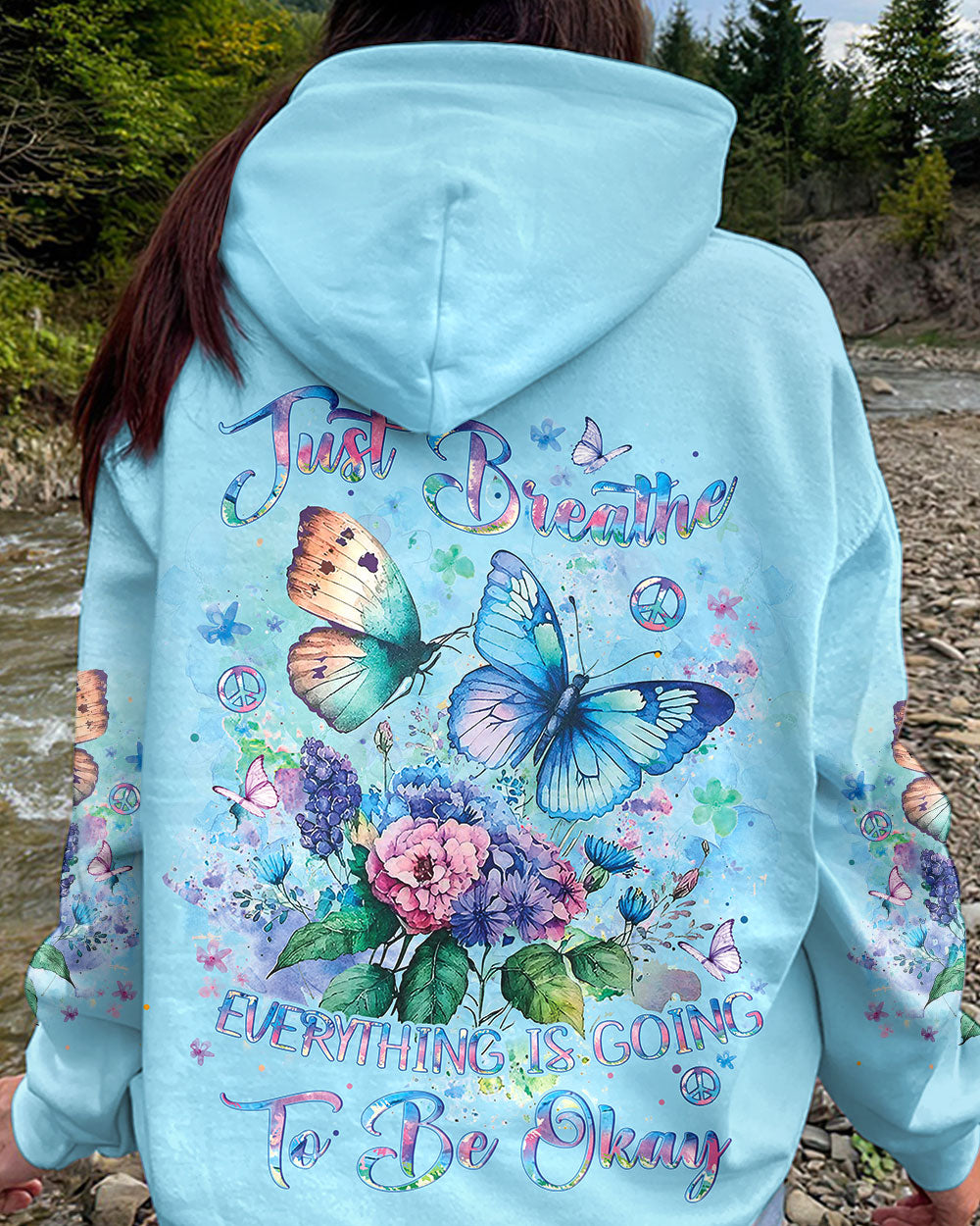 JUST BREATHE BUTTERFLY ALL OVER PRINT - YHLT150120241