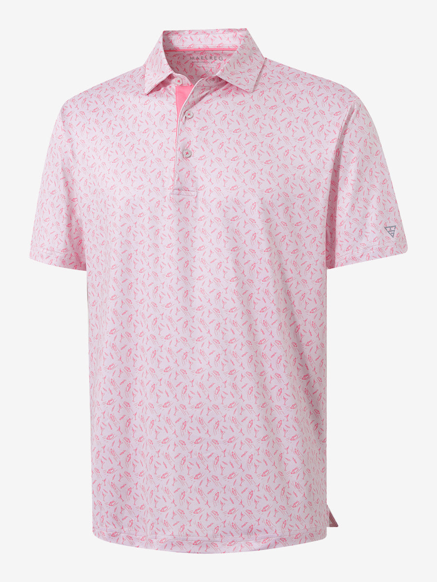 Swing in Style: 4-Way Stretch Performance Printed Golf Polo