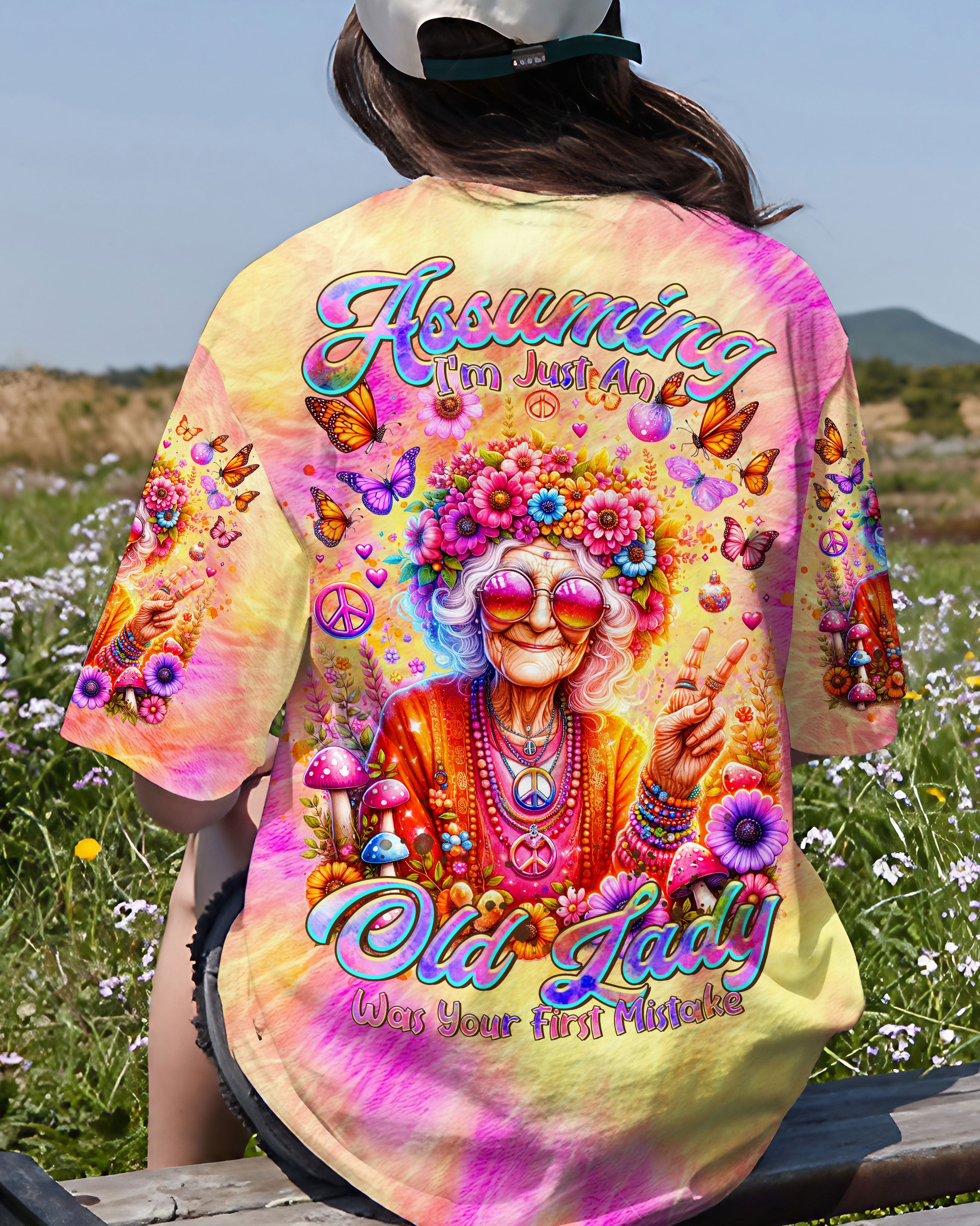 ASSUMING I'M JUST AN OLD LADY TIE DYE ALL OVER PRINT - TLTR2601243