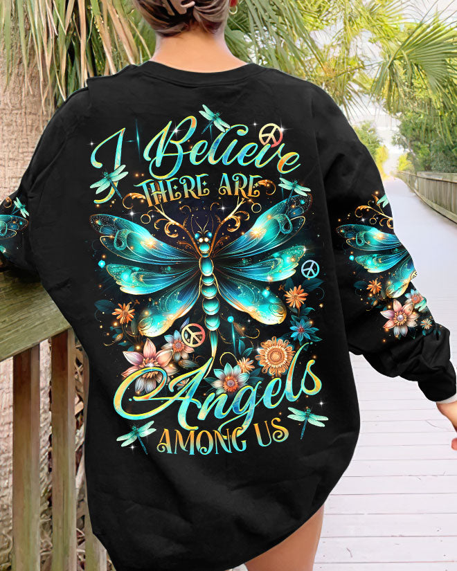 I BELIEVE THERE ARE ANGELS AMONG US DRAGONFLY ALL OVER PRINT - TLTR0801245