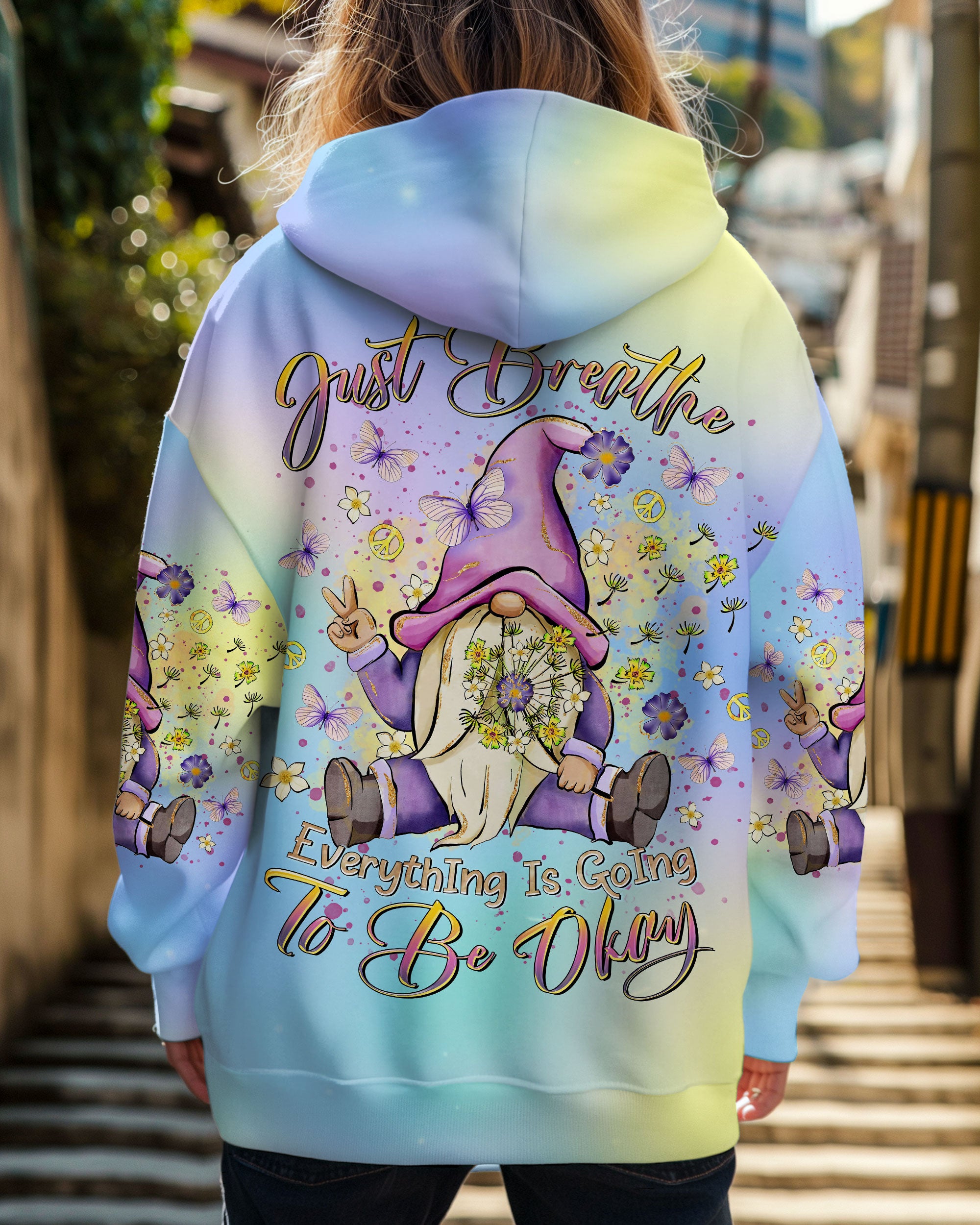 JUST BREATHE GNOME ALL OVER PRINT  - TLTR0510244