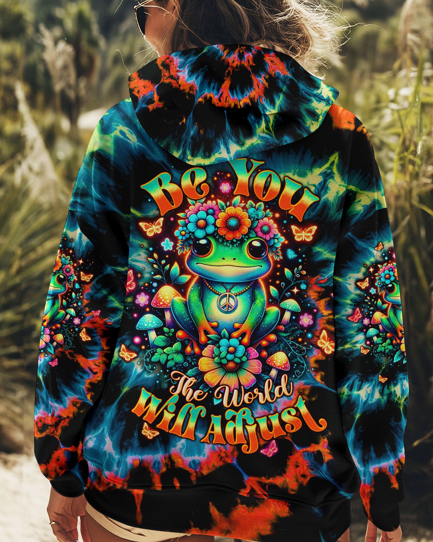 BE YOU THE WORLD WILL ADJUST FROG TIE DYE  ALL OVER PRINT  - TLTW0801251