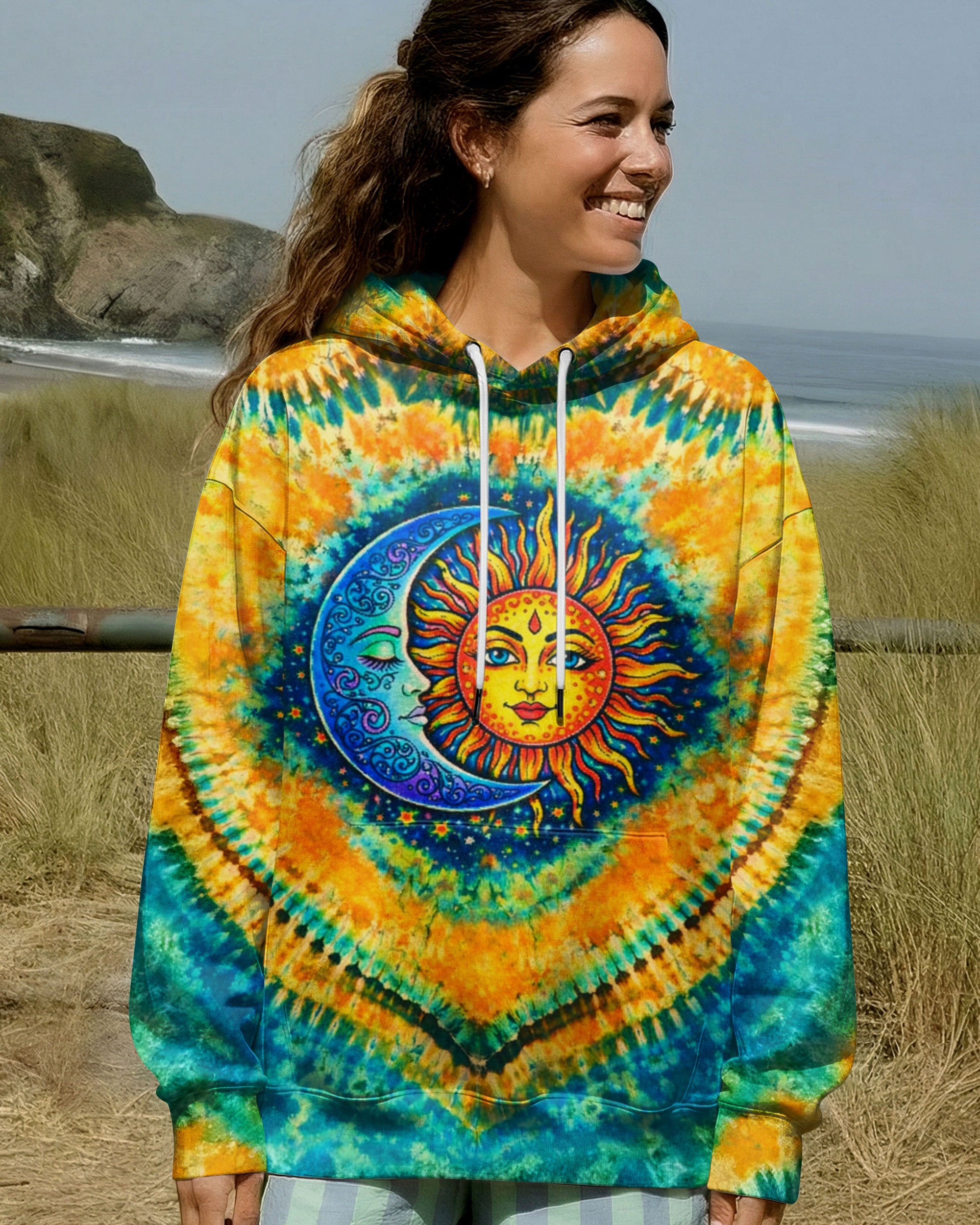 HIPPIE SUN & MOON  SWIRL ALL OVER PRINT - TLTW0203262