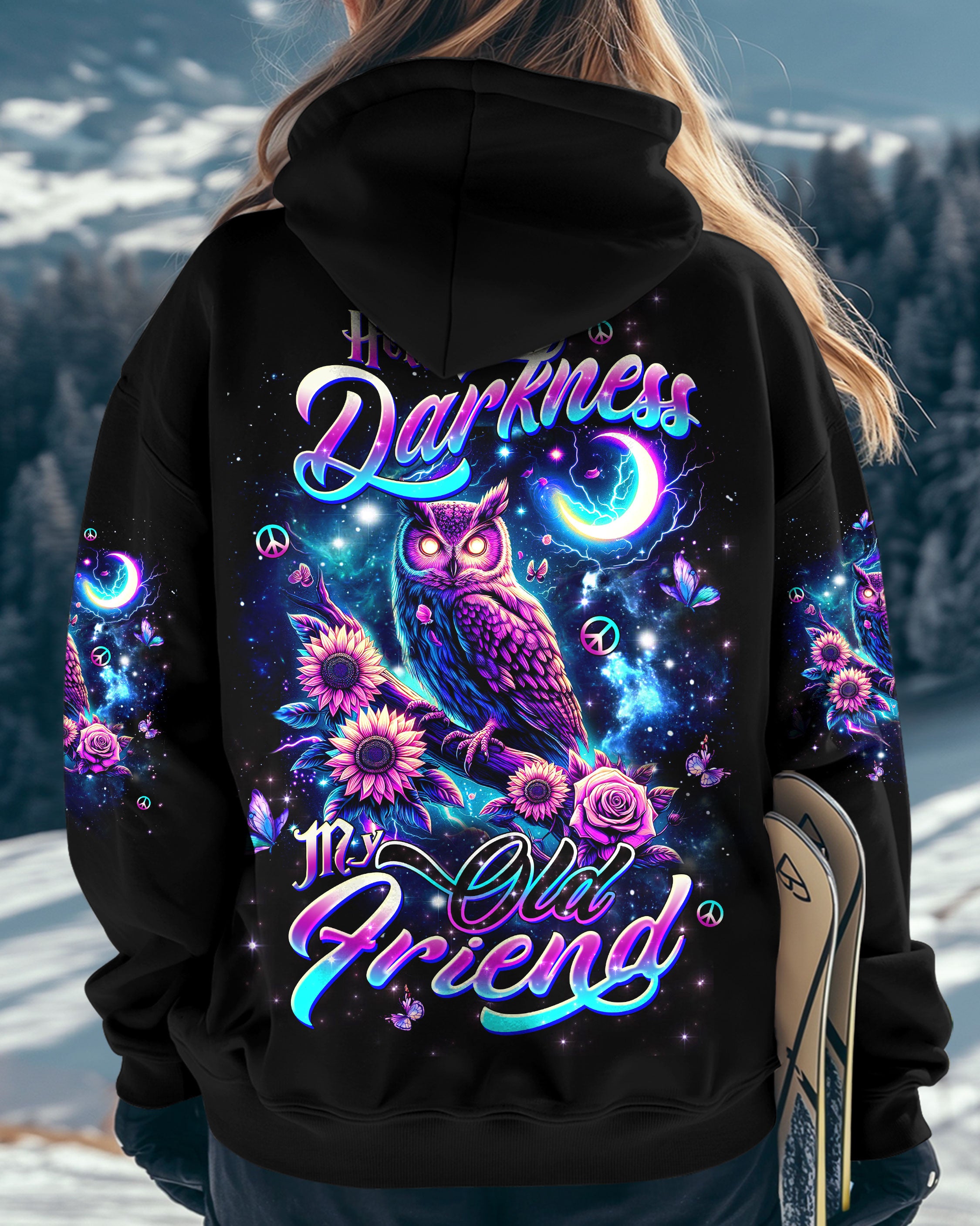 HELLO DARKNESS MY OLD FRIEND OWL ALL OVER PRINT - TLTW2009251