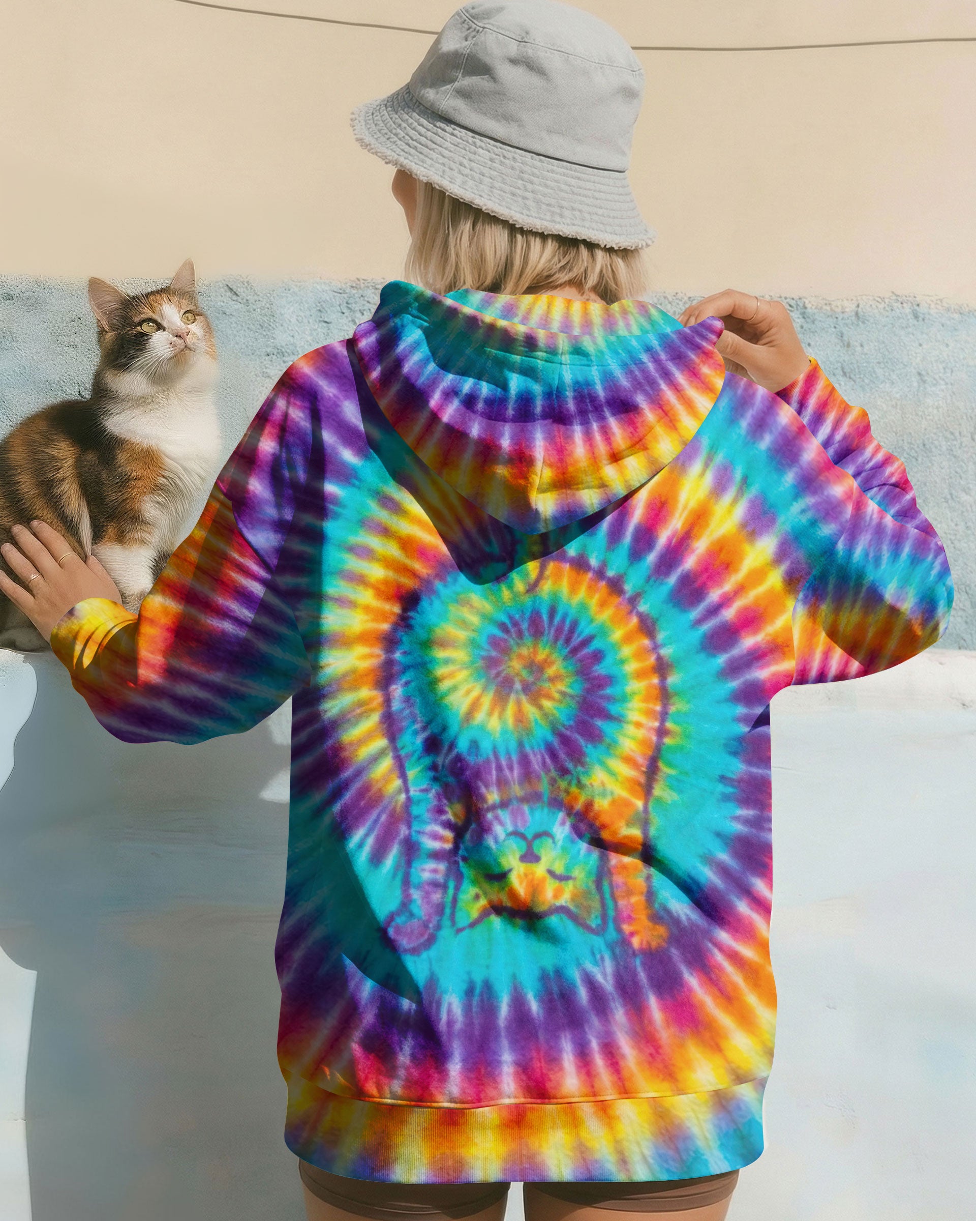 FUNNY CAT SWIRL ALL OVER PRINT - TLTW1701262