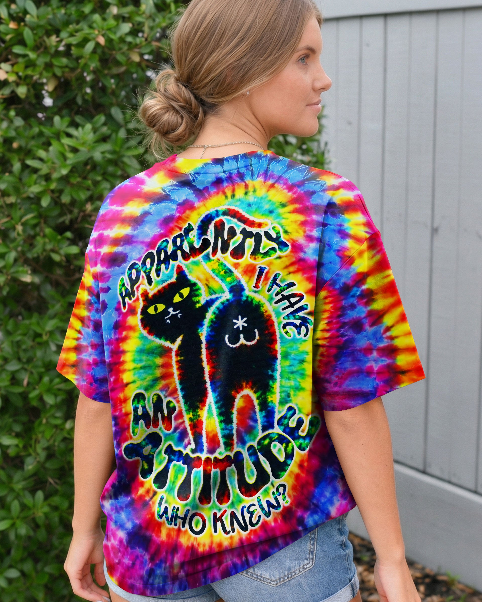 APPARENTLY I HAVE AN ATTITUDE WHO KNEW CAT SWIRL ALL OVER PRINT - TLNT2503263