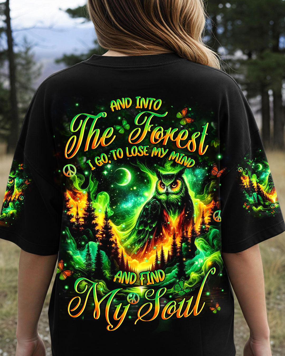 AND INTO THE FOREST I GO OWL ALL OVER PRINT - YHHN0412251