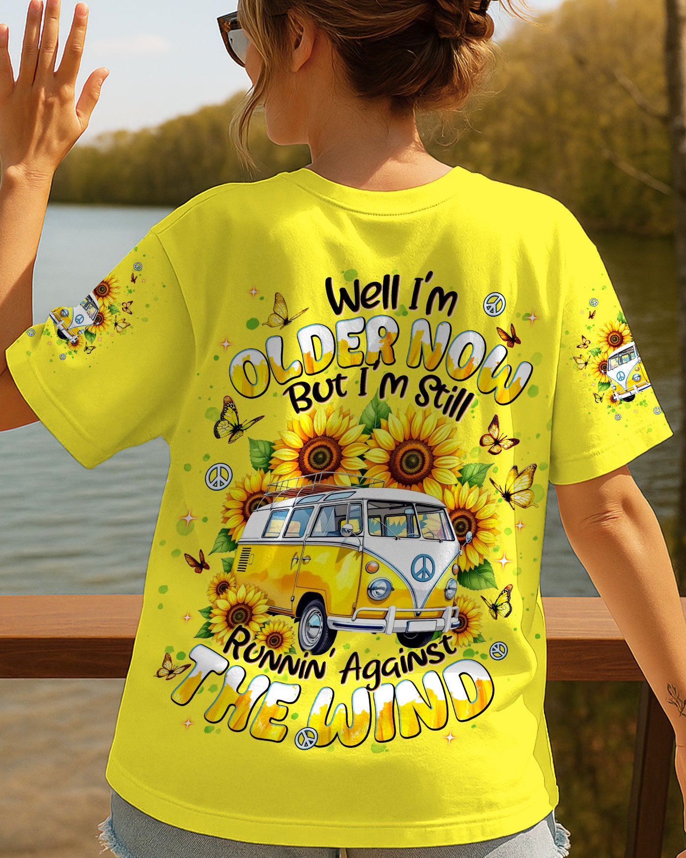RUNNING AGAINST THE WIND BUS  SUNFLOWER ALL OVER PRINT - TLNT1109252