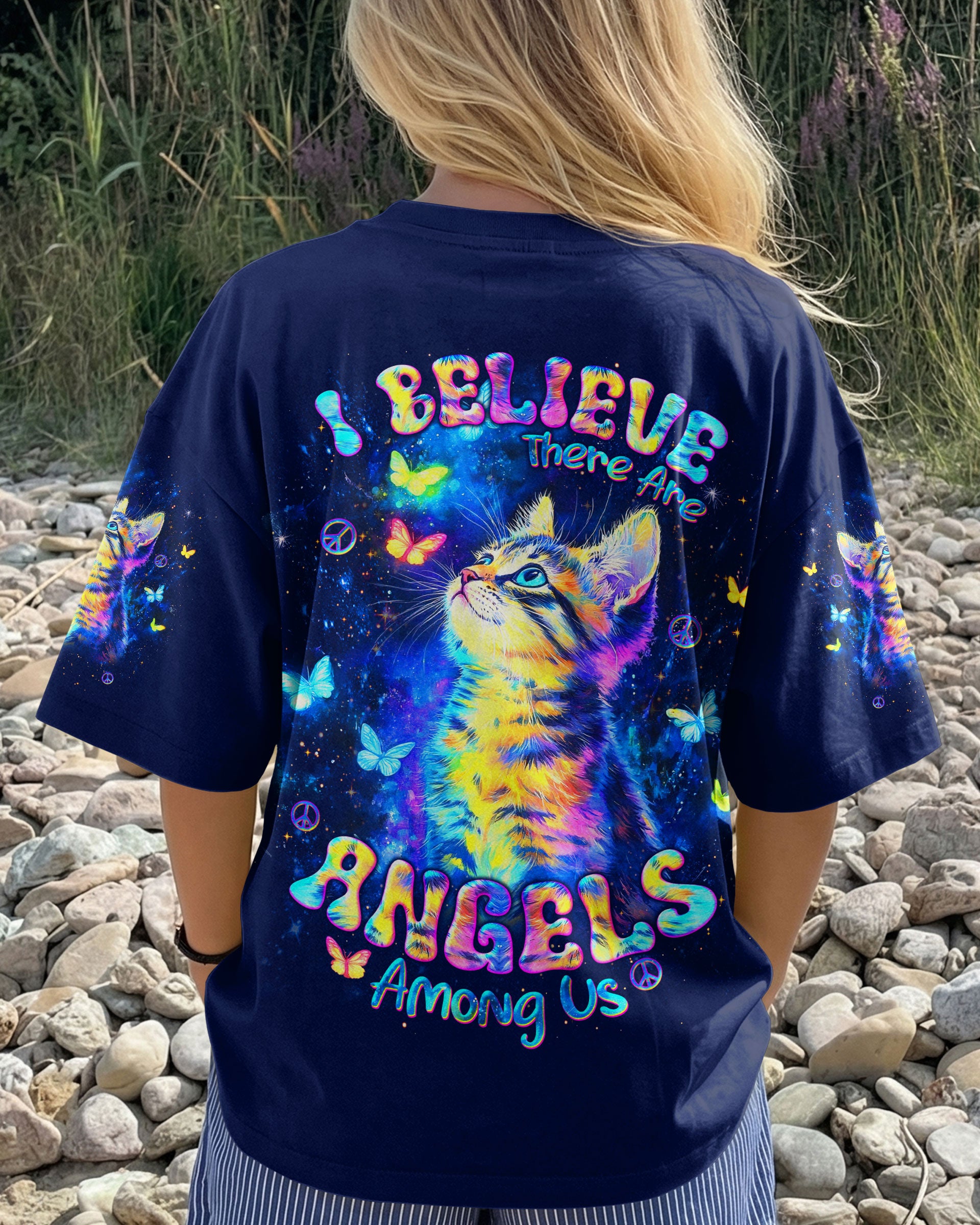 I BELIEVE THERE ARE ANGELS AMONG US CAT ALL OVER PRINT - TLNT2312252