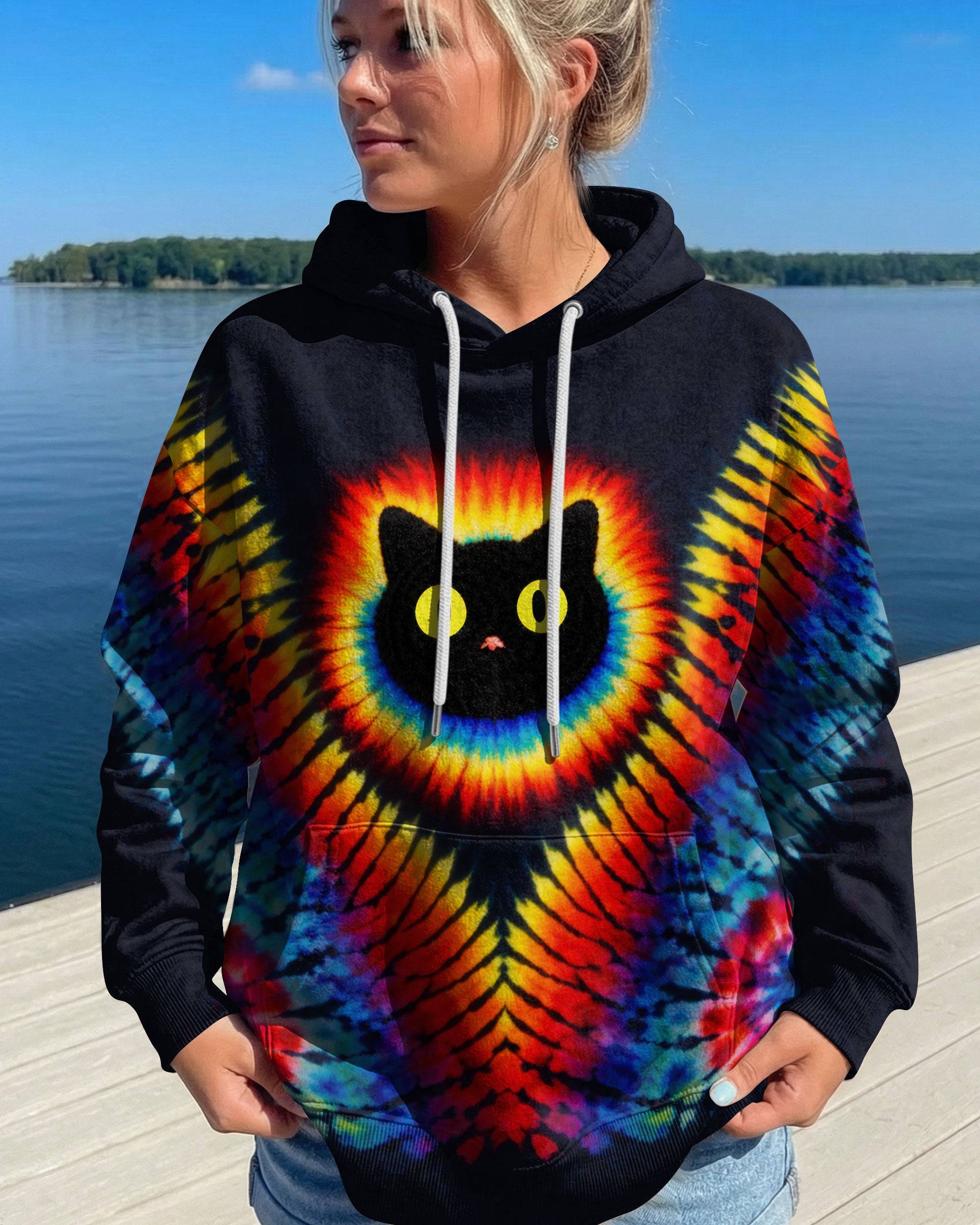 BLACK CAT SWIRL ALL OVER PRINT - TLTW3001262