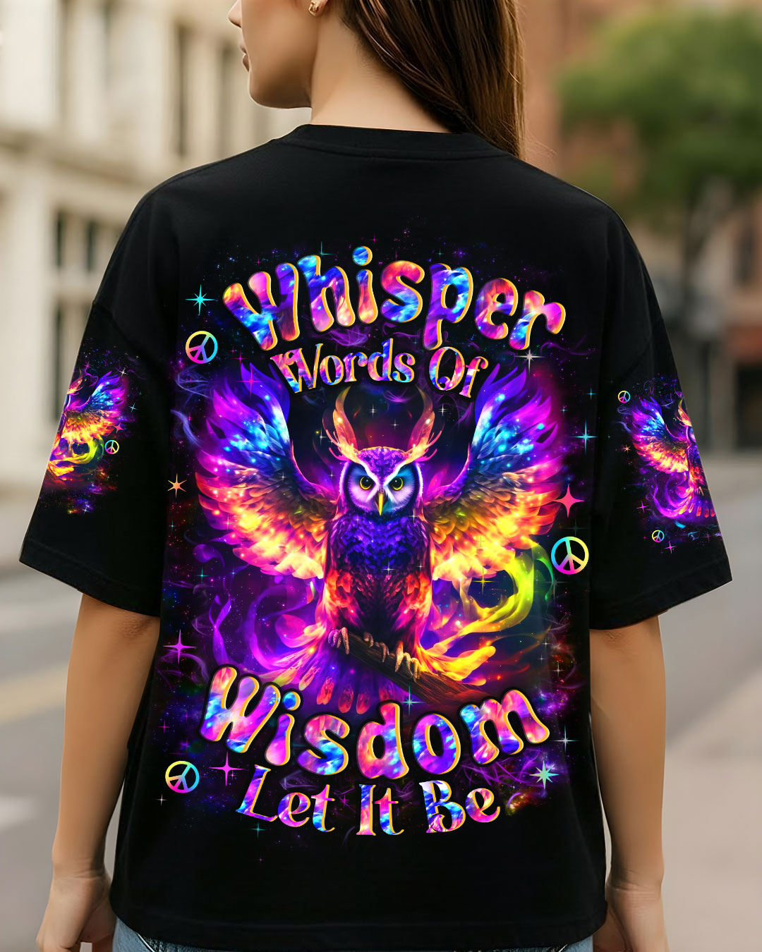 WHISPER WORDS OF WISDOM LET IT BE OWL ALL OVER PRINT - YHHN0212253