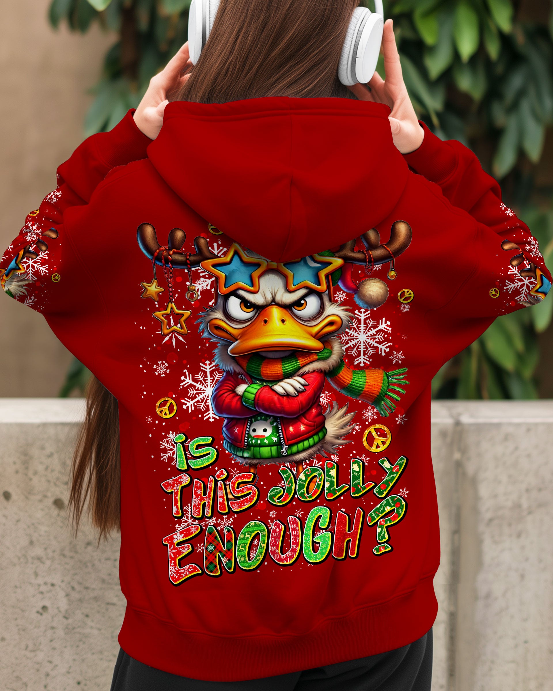 IS THIS JOLLY ENOUGH DUCK CHRISTMAS ALL OVER PRINT - TLNT0310253