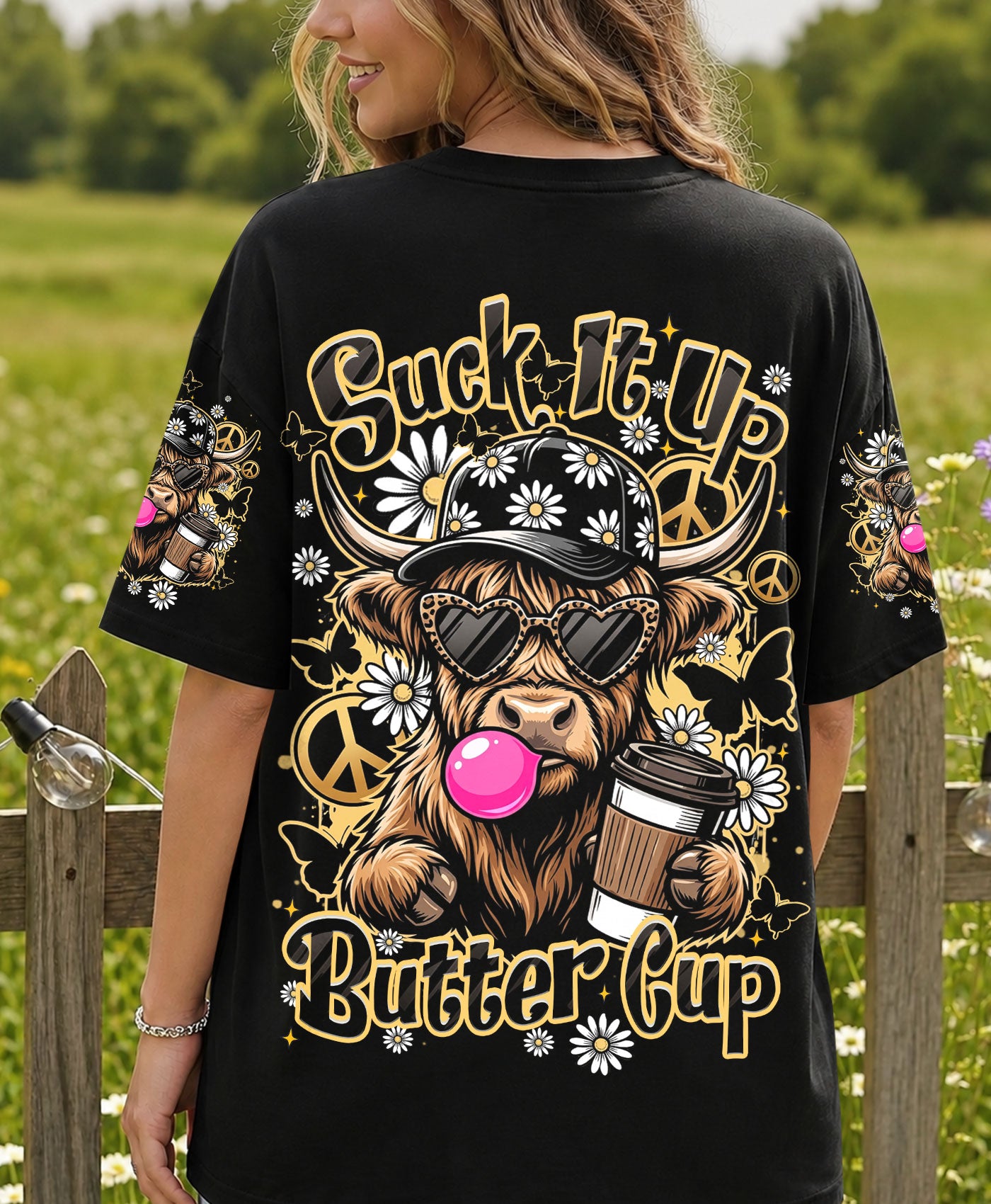SUCK IT UP BUTTERCUP HIGHLAND COW ALL OVER PRINT - TLHN2007263