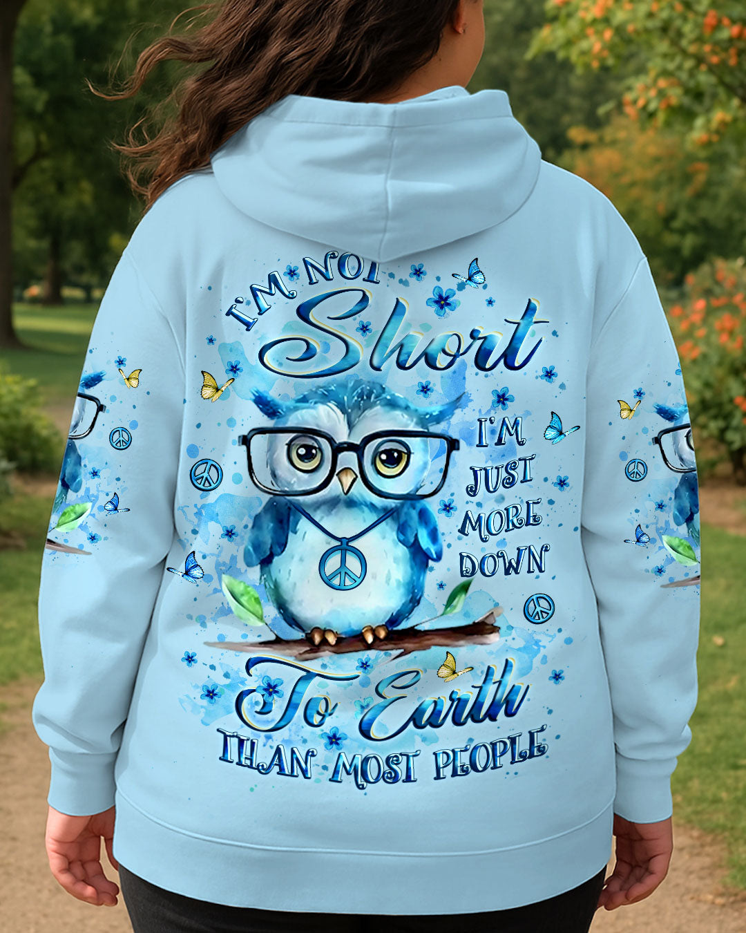 I'M NOT SHORT OWL ALL OVER PRINT - YHLT3007251