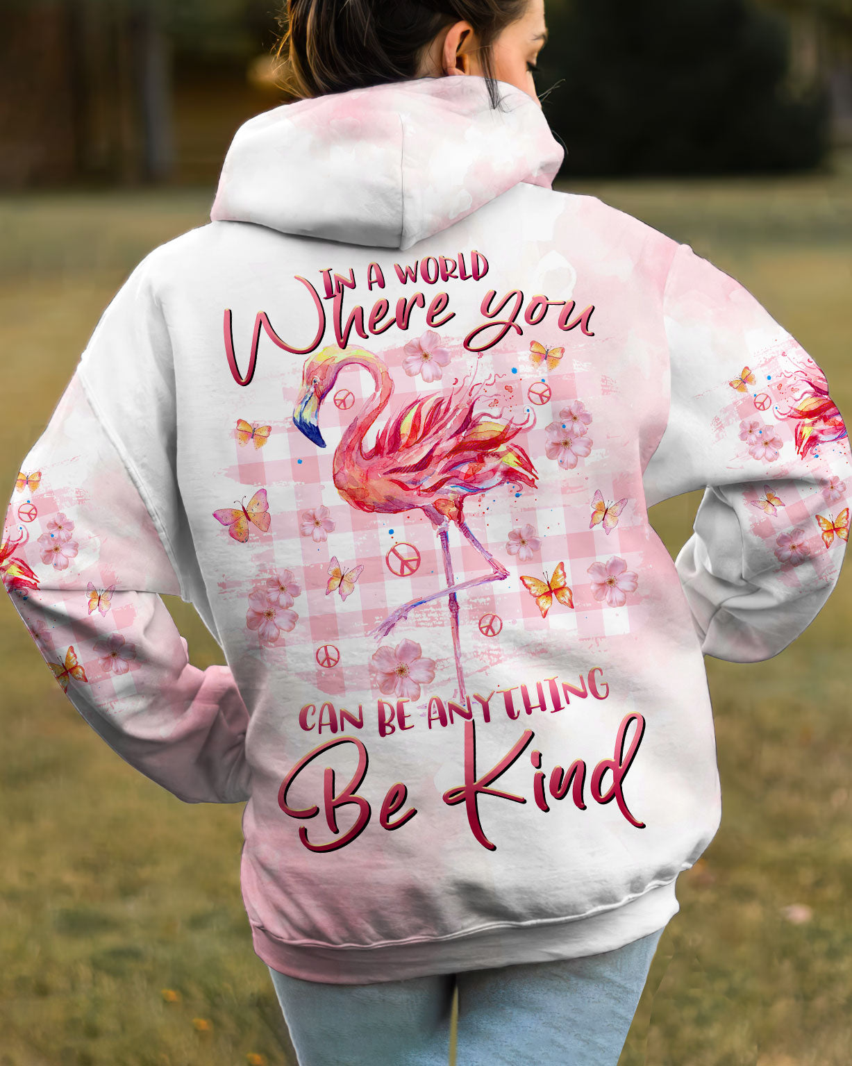 BE KIND FLAMINGO ALL OVER PRINT - TLTR1108232