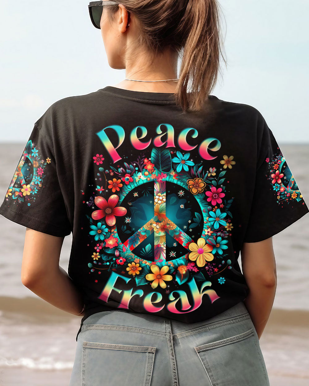 PEACE FREAK FLOWERS ALL OVER PRINT - YHLN0707231