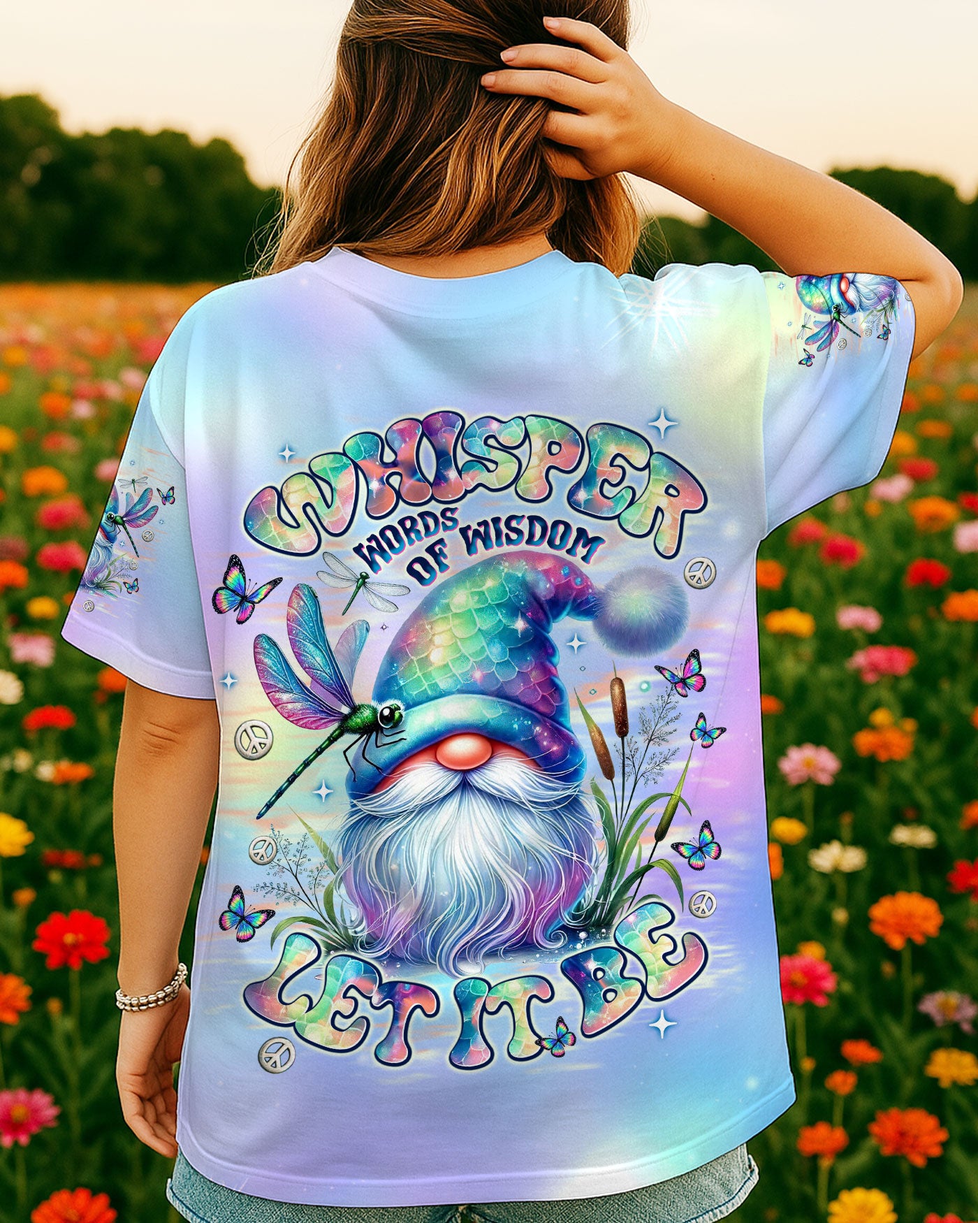 WHISPER WORDS OF WISDOM LET IT BE GNOME ALL OVER PRINT  - TLNT1808252