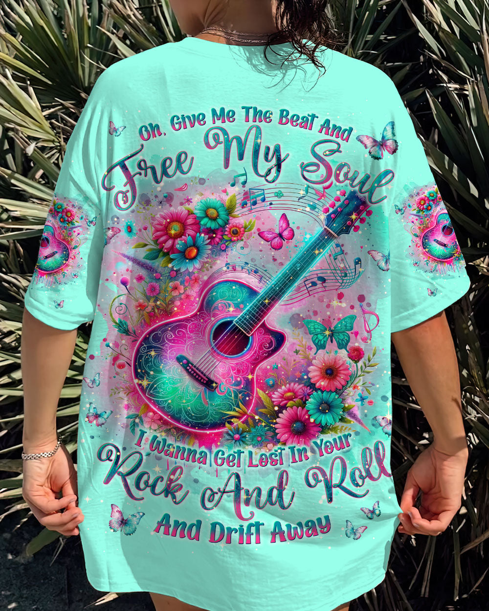 GIVE ME THE BEAT AND FREE MY SOUL GUITAR ALL OVER PRINT - TLNT2601241