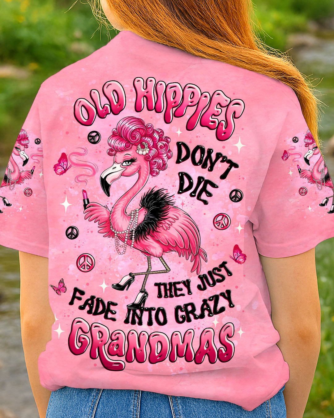 OLD HIPPIES DON'T DIE HIPPIE GRANDMA ALL OVER PRINT - YHLT2108254