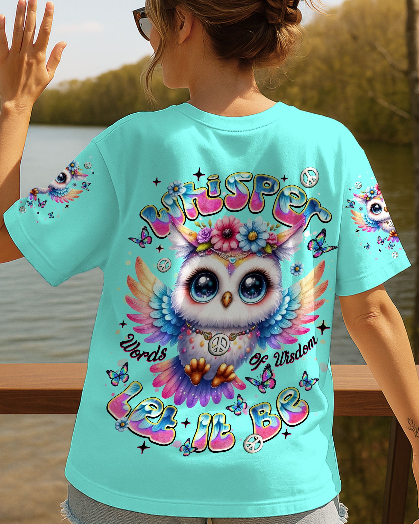 WHISPER WORDS OF WISDOM LET IT BE OWL ALL OVER PRINT  - TLNT1508253