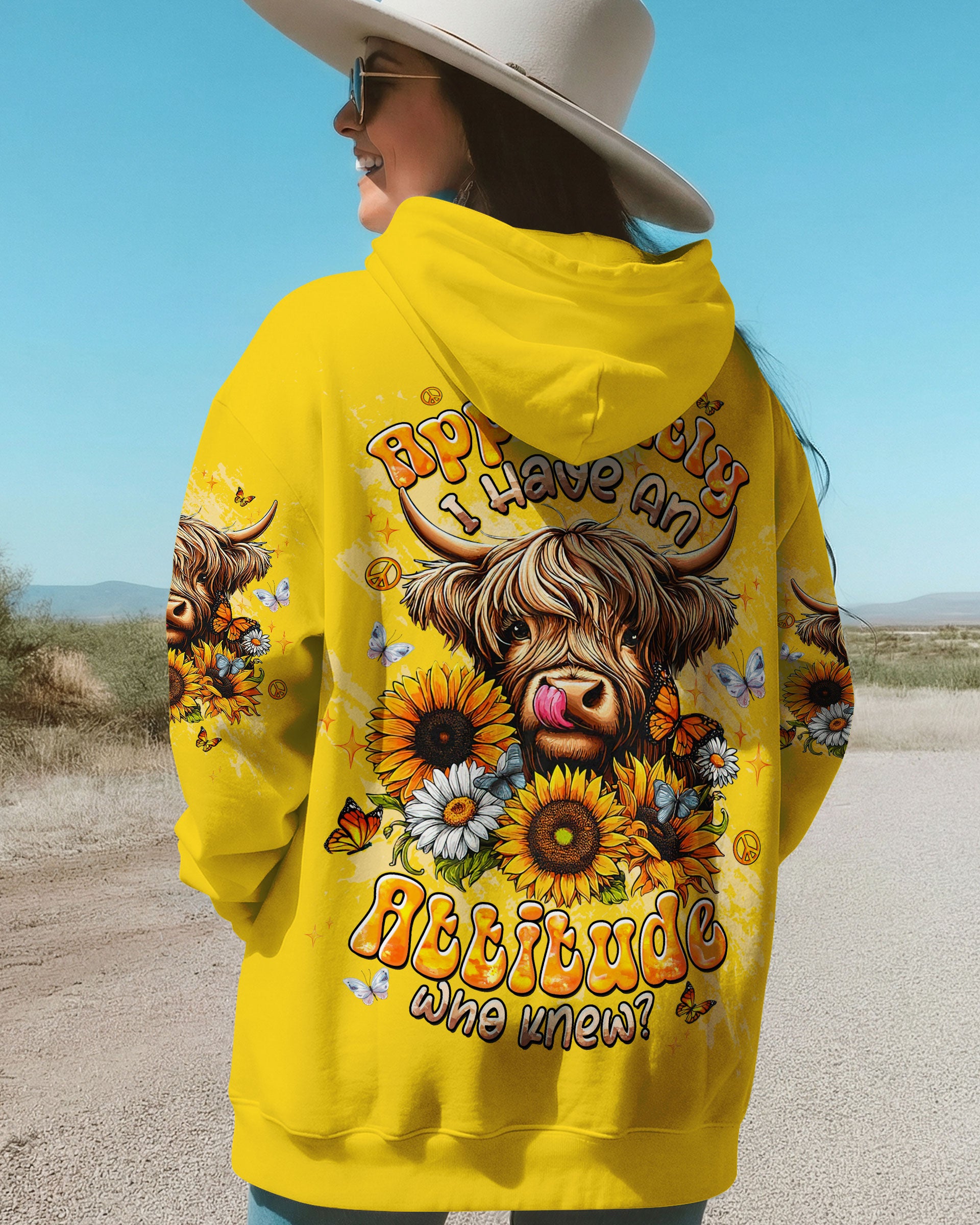 APPARENTLY I HAVE AN ATTITUDE WHO KNEW COW ALL OVER PRINT  - TLTW2612251