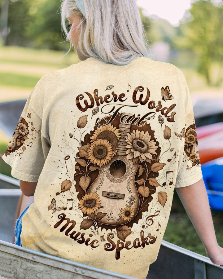 WHERE WORDS FAIL MUSIC SPEAKS GUITAR VINTAGE ALL OVER PRINT - TLTW0707232