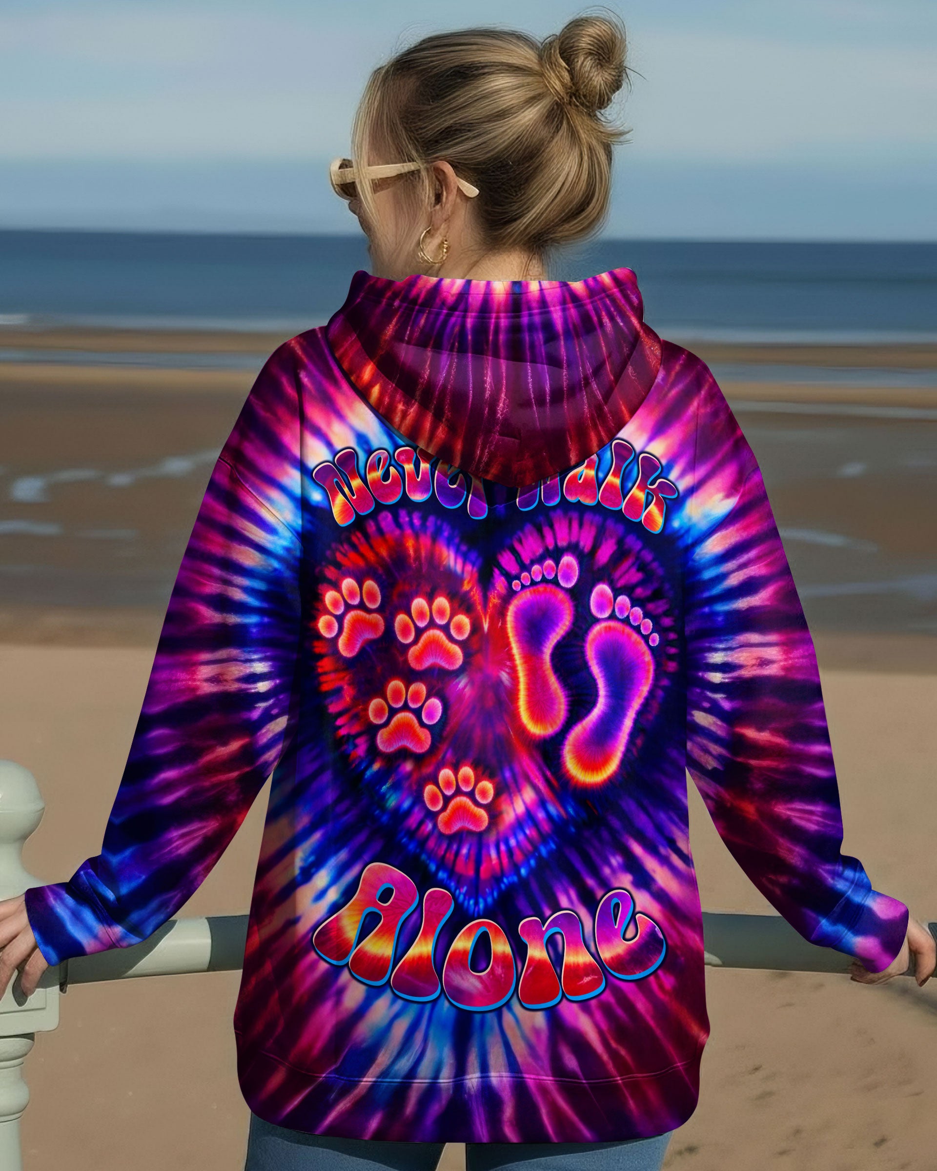 NEVER WALK ALONE PAW PRINT SWIRL ALL OVER PRINT - TLTW1103261