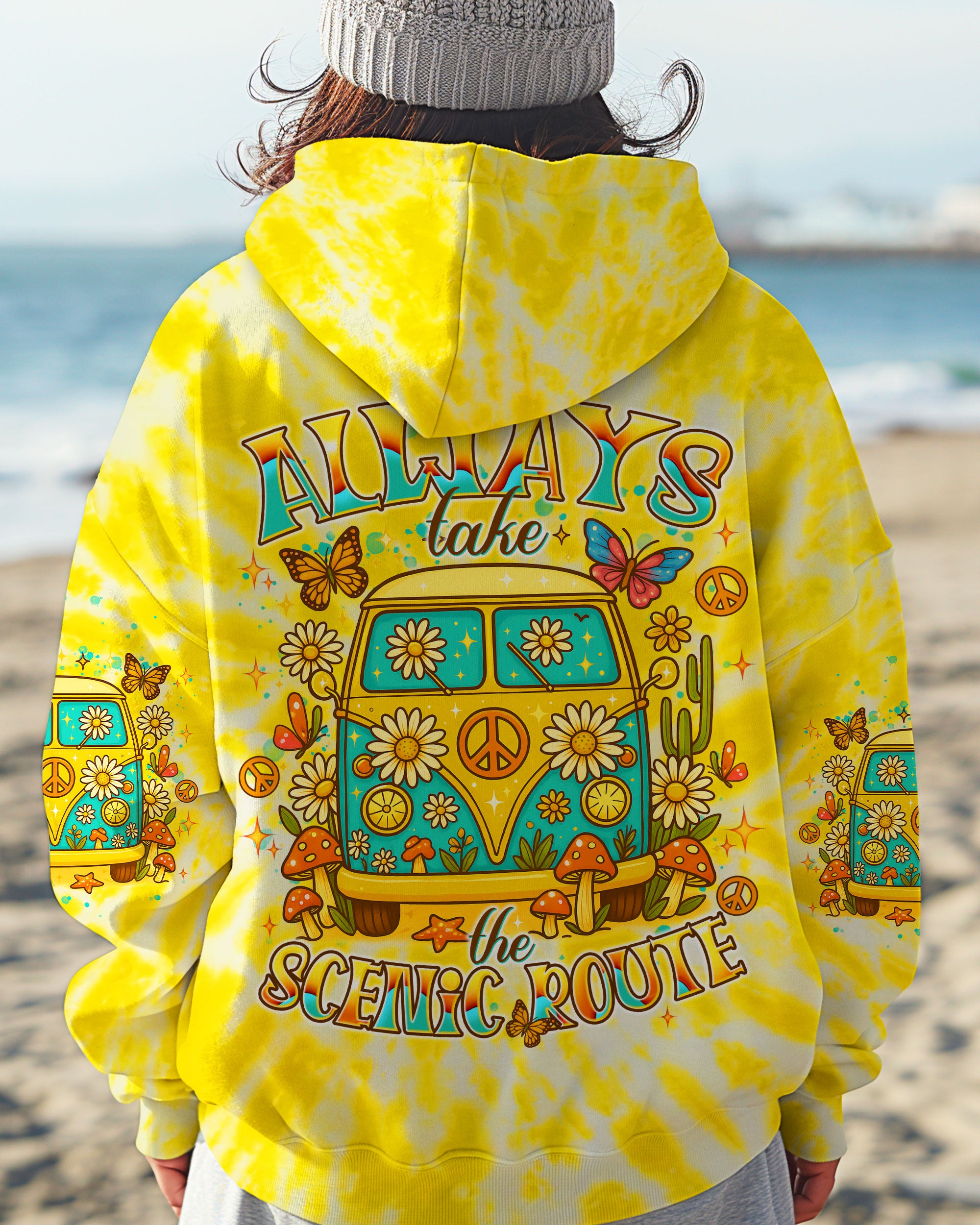 ALWAYS TAKE THE SCENIC ROUTE BUS TIE DYE ALL OVER PRINT - TLNT2806252
