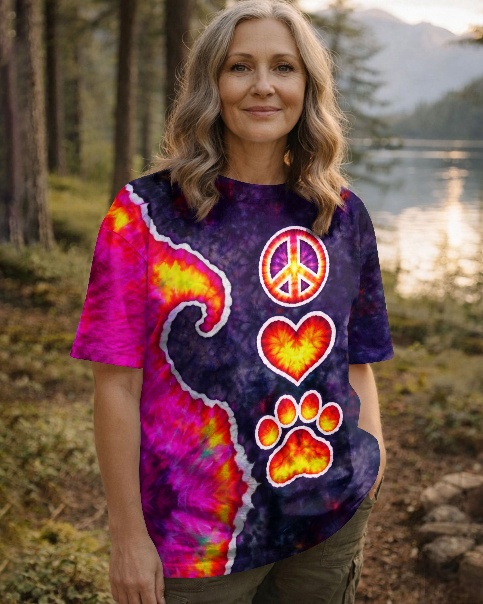 PEACE LOVE PAW SWIRL ALL OVER PRINT - TLTW3103261