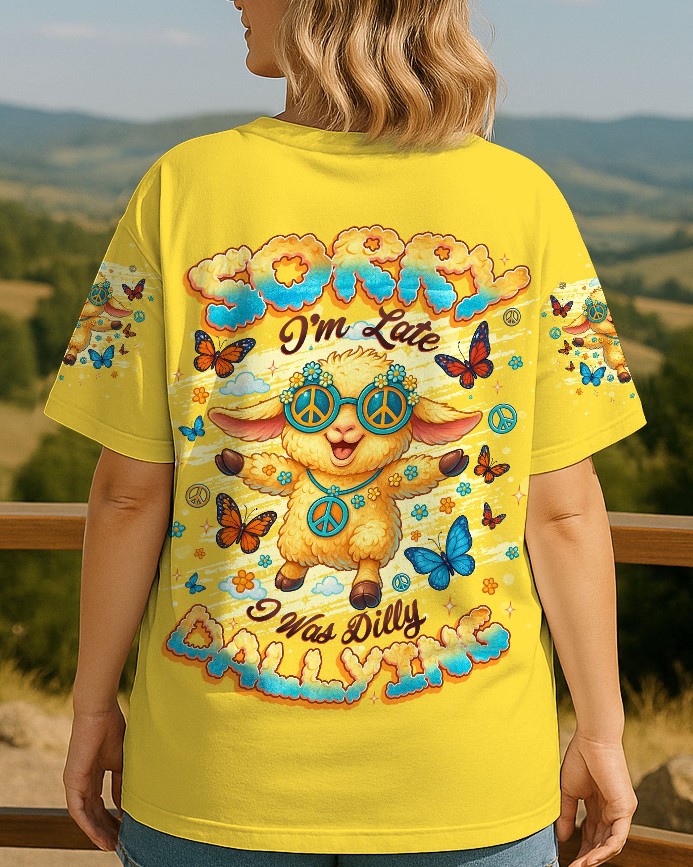 SORRY I'M LATE I WAS DILLY DALLYING SHEEP ALL OVER PRINT - TLNT0808254