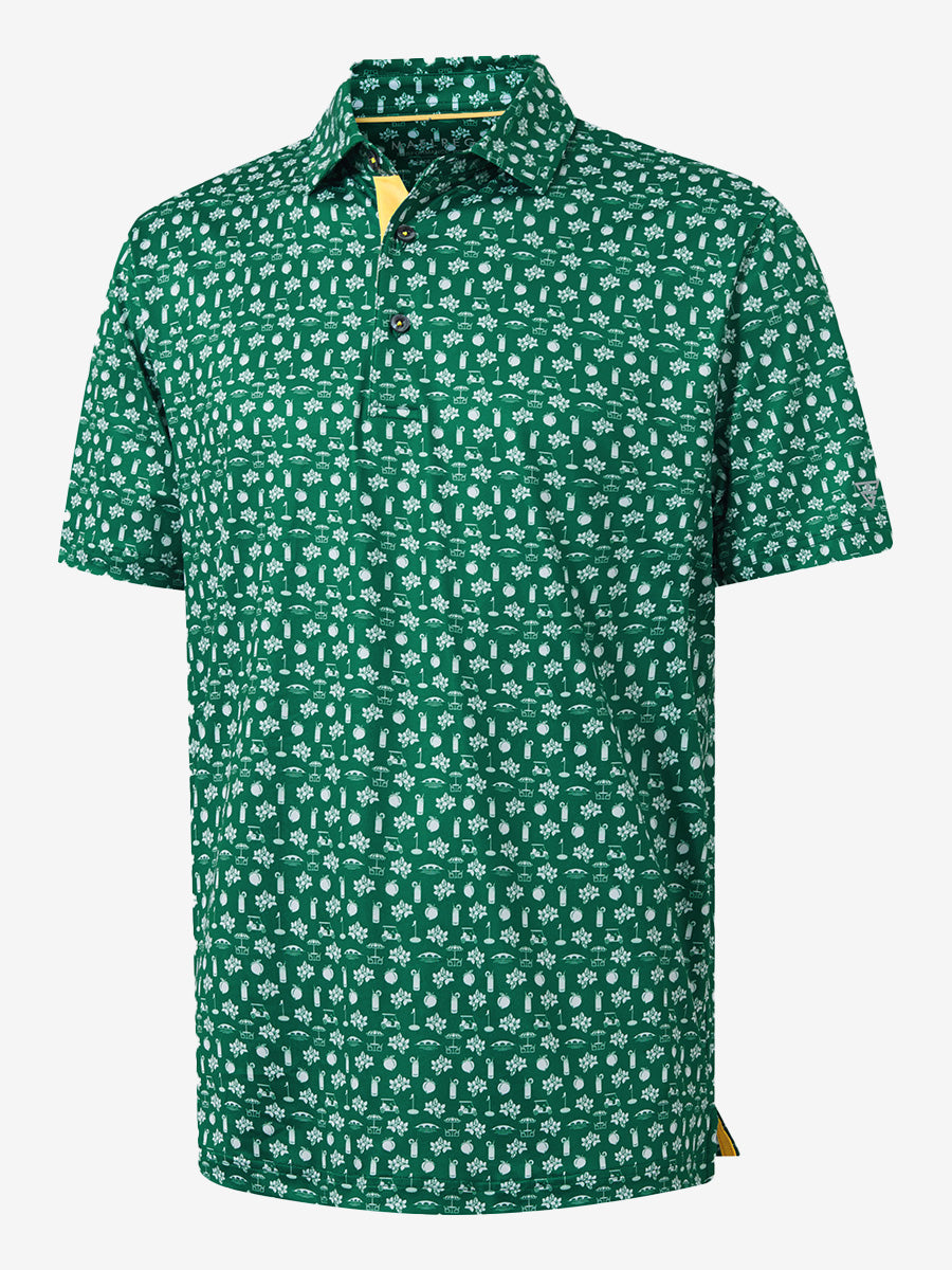 Swing in Style: 4-Way Stretch Performance Printed Golf Polo