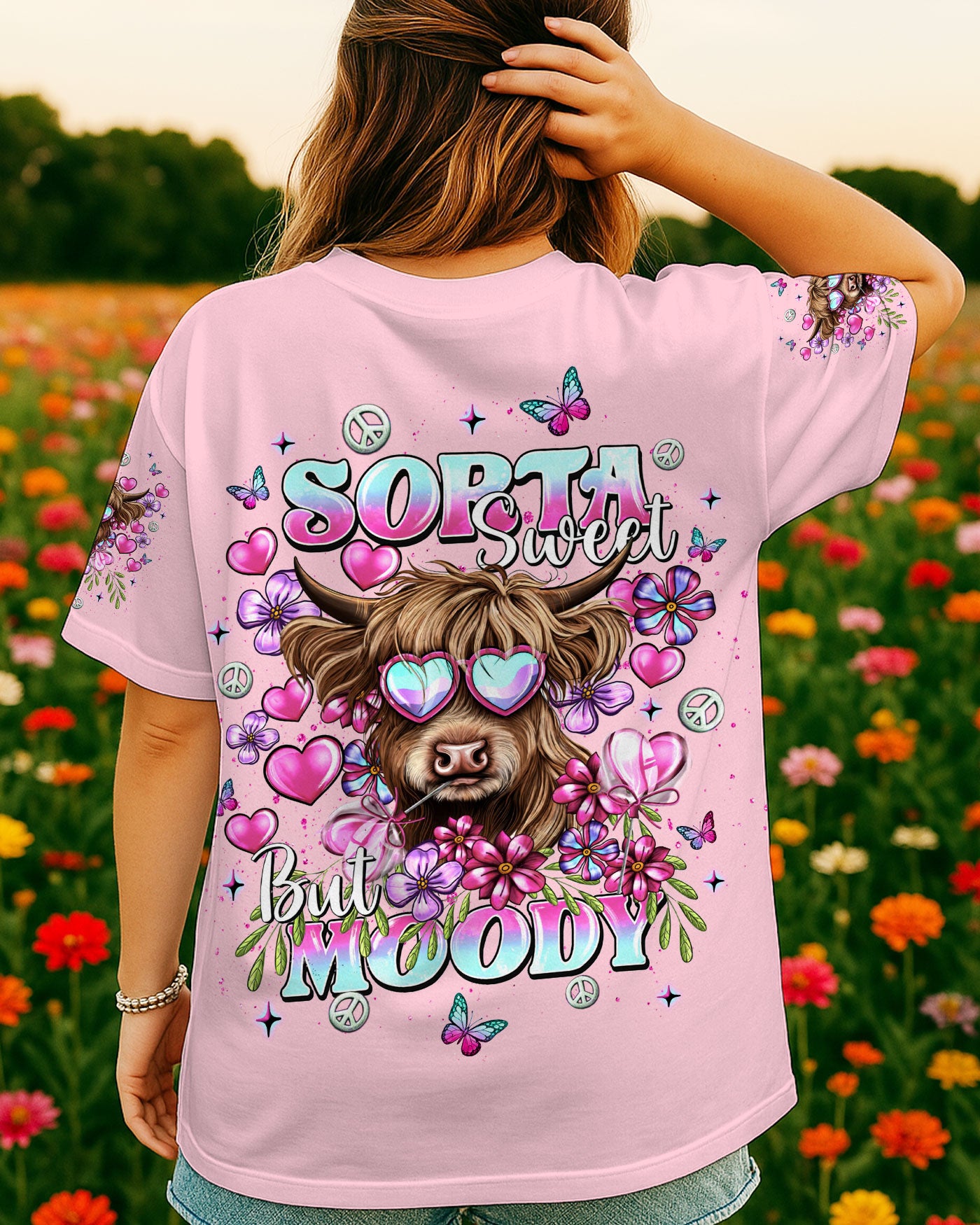 SORTA SWEET BUT MOODY COW ALL OVER PRINT  - TLNT0408253
