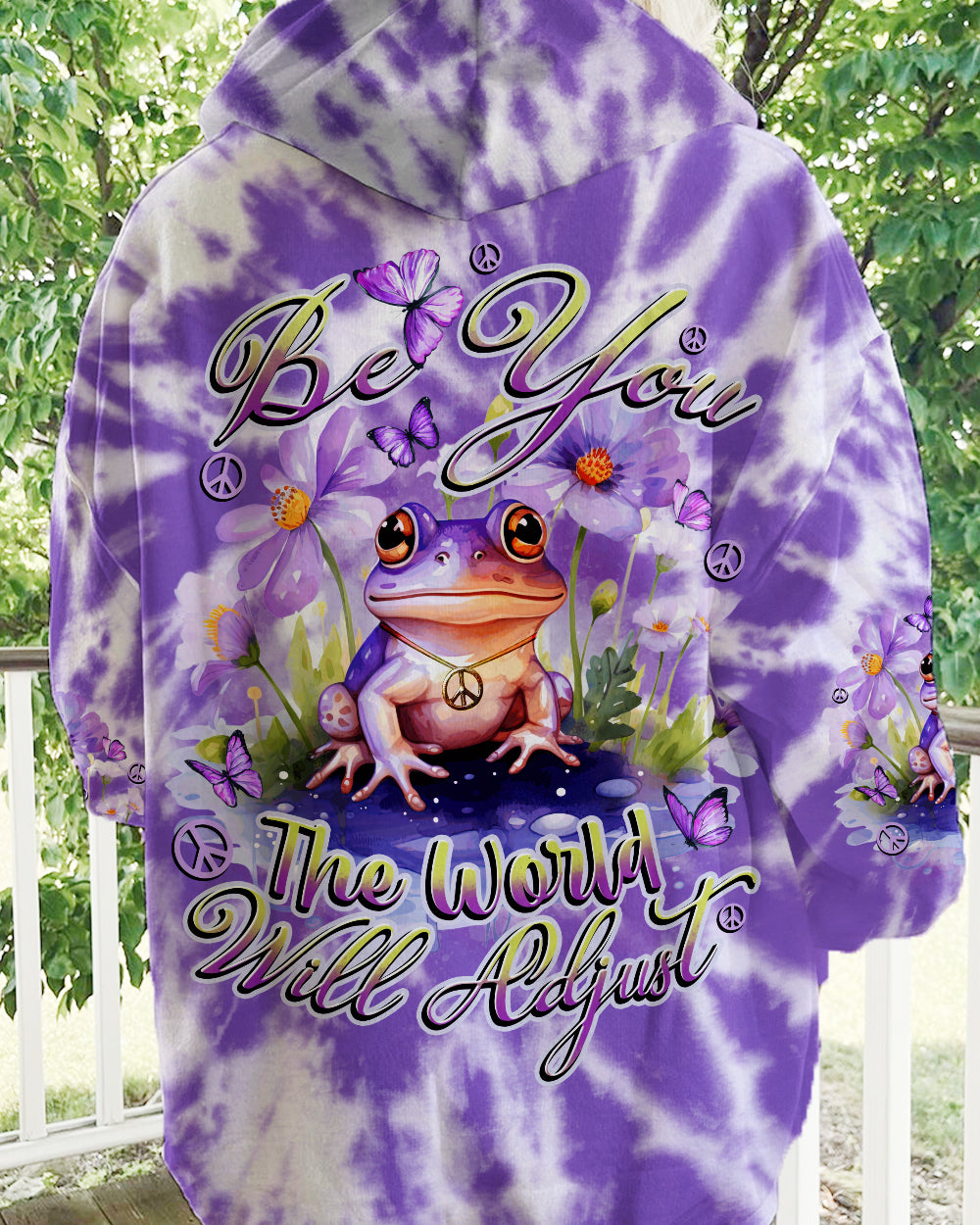 BE YOU THE WORLD WILL ADJUST FROG ALL OVER PRINT - TYTD0712233