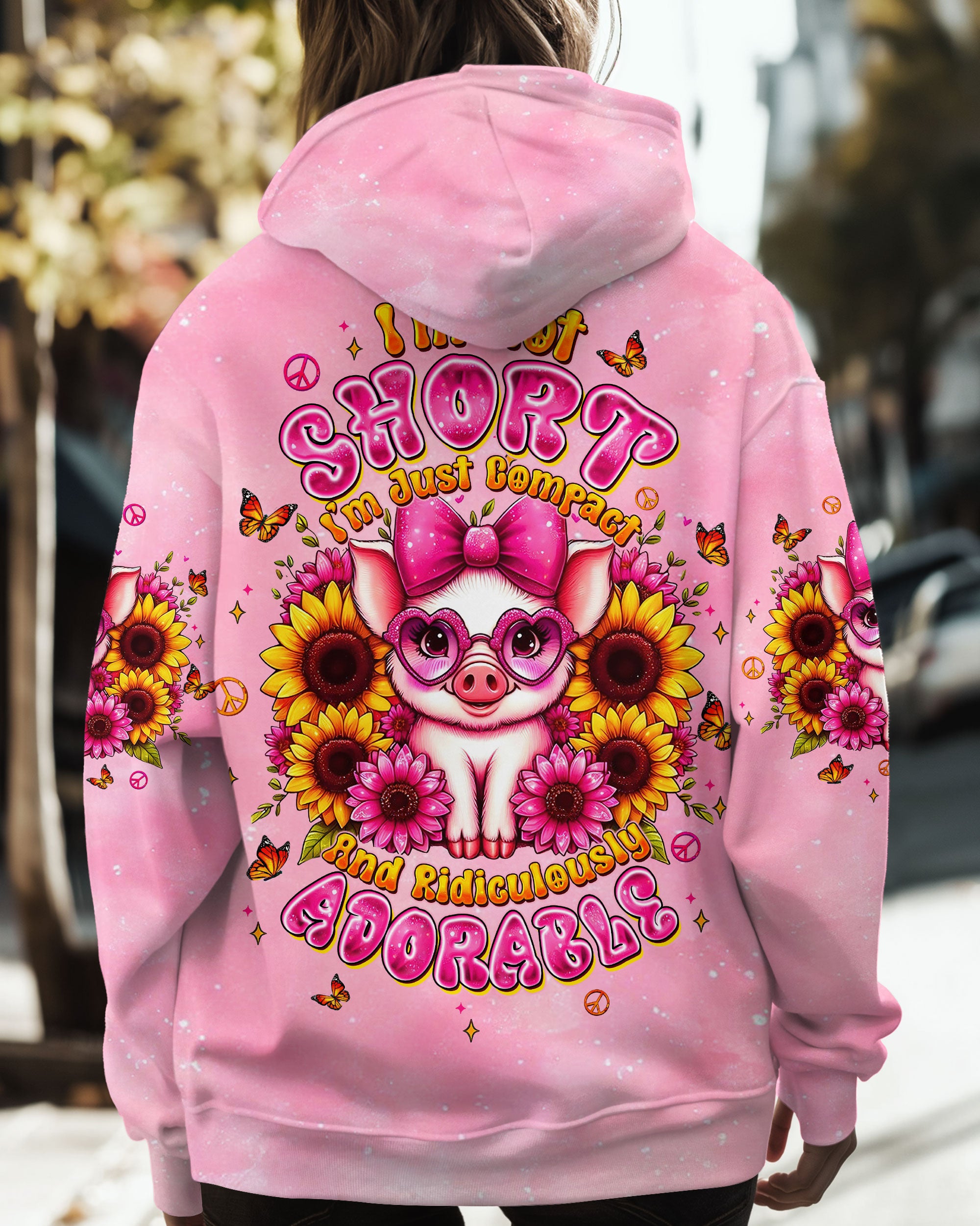 I'M NOT SHORT PIG SUNFLOWER ALL OVER PRINT - TLTW2008251