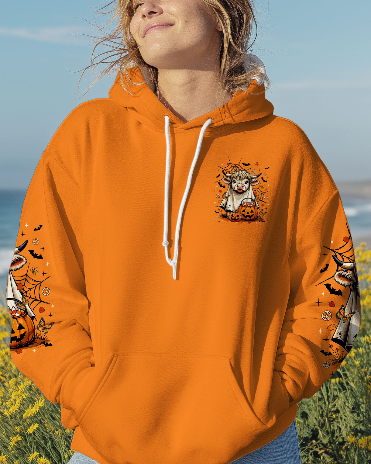 BULLSHEET MOO I MEAN BOO HALLOWEEN COW ALL OVER PRINT - TLTR0808251
