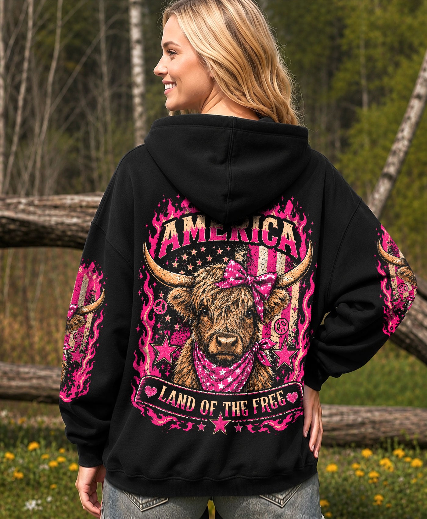 LAND OF THE FREE COW ALL OVER PRINT - TLHN0506261