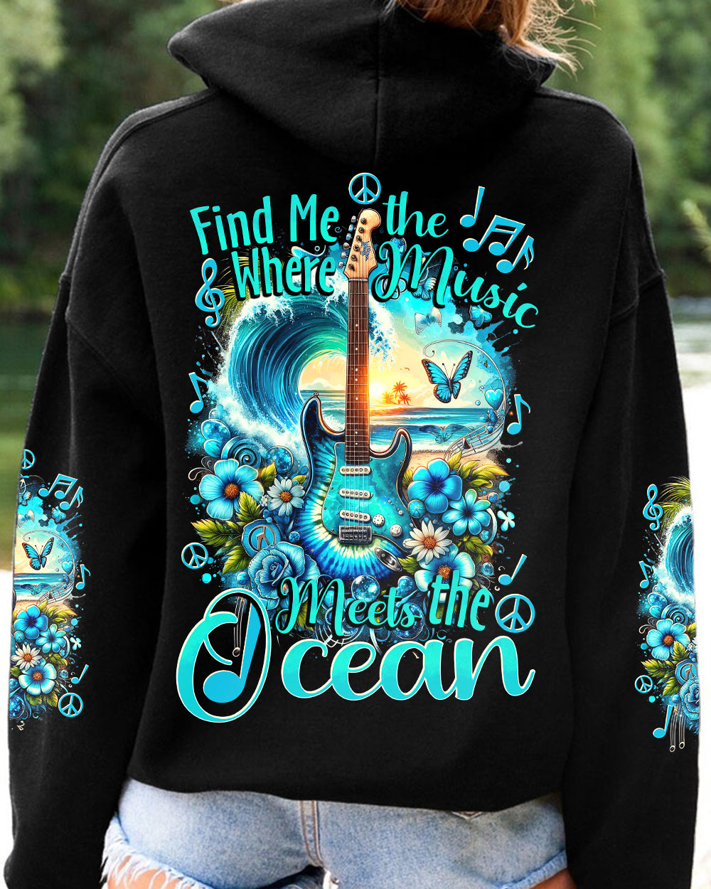 FIND ME WHERE THE MUSIC MEETS THE OCEAN ALL OVER PRINT - TYTD3011232