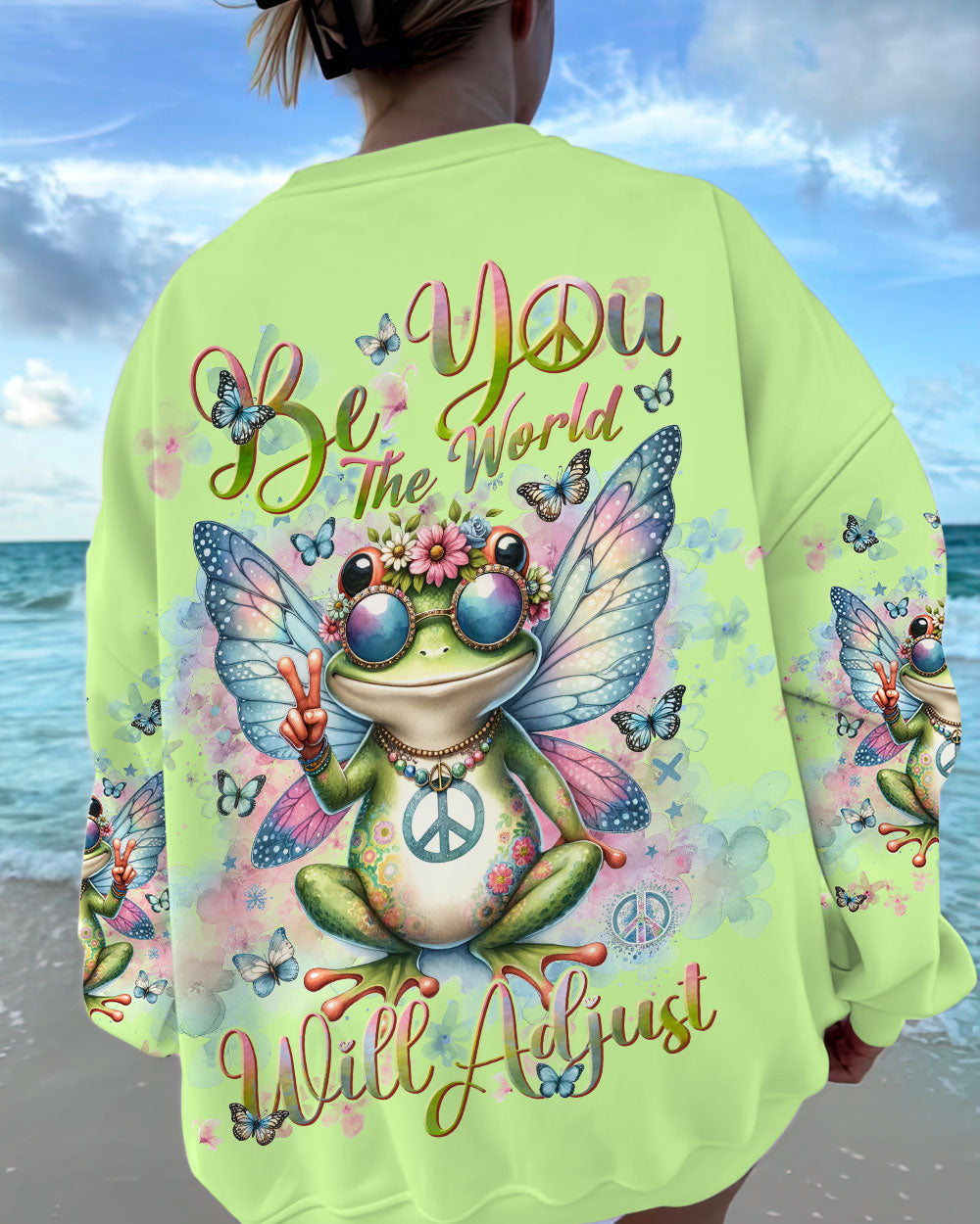 BE YOU THE WORLD WILL ADJUST FROG WINGS ALL OVER PRINT - TLNT0812233