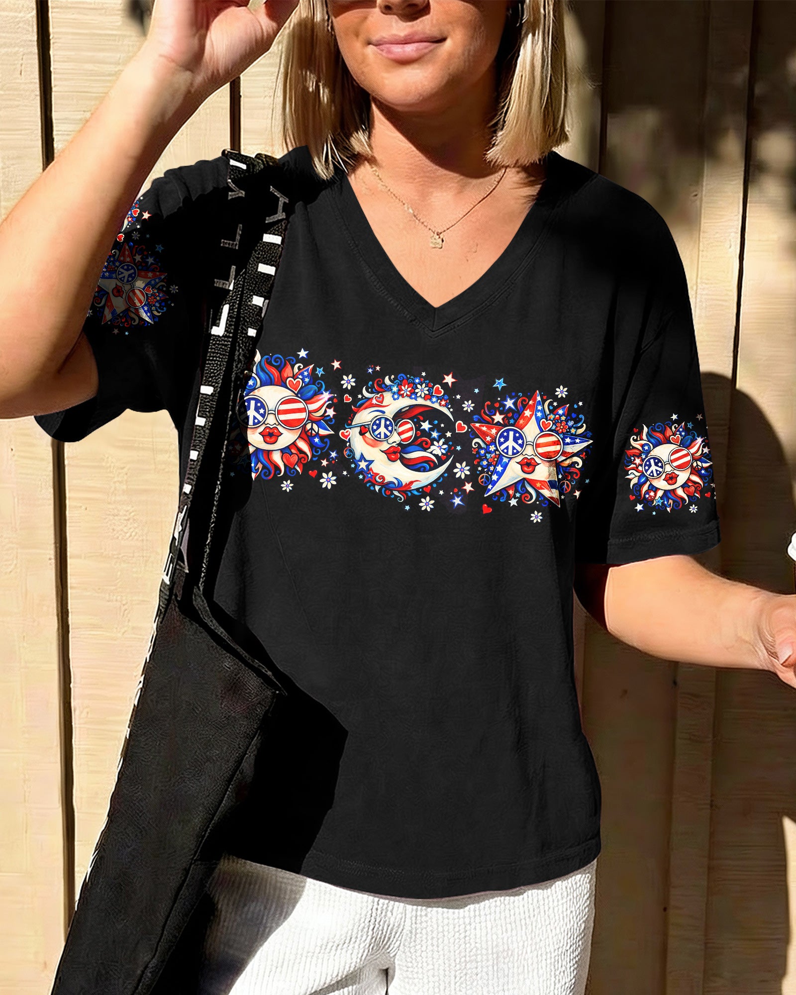 LIVE BY THE SUN RED WHITE & BLUE MOON STAR ALL OVER PRINT - TLNO3103262