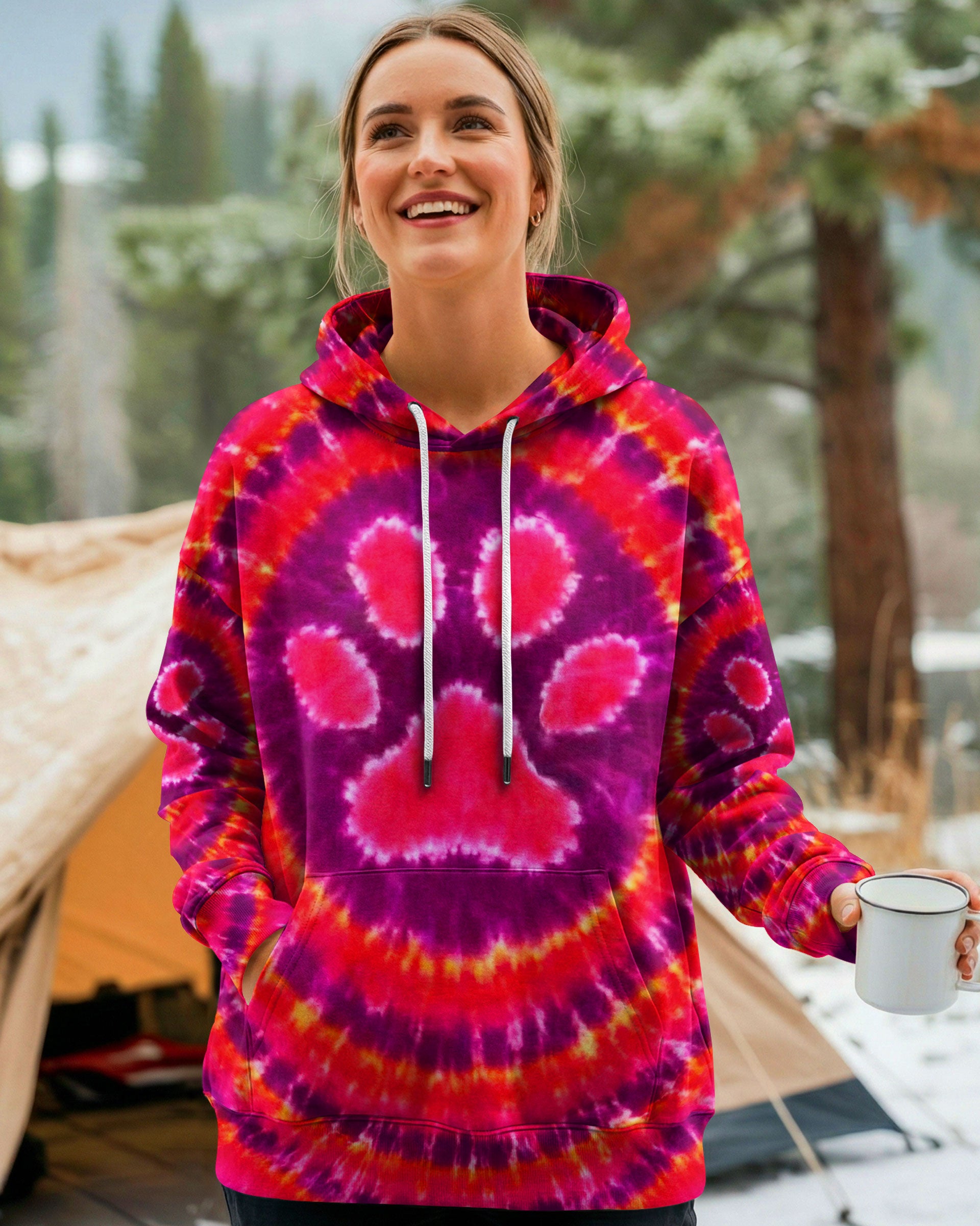 PAW PRINT HOT ORANGE  SWIRL ALL OVER PRINT - TLNT3112252