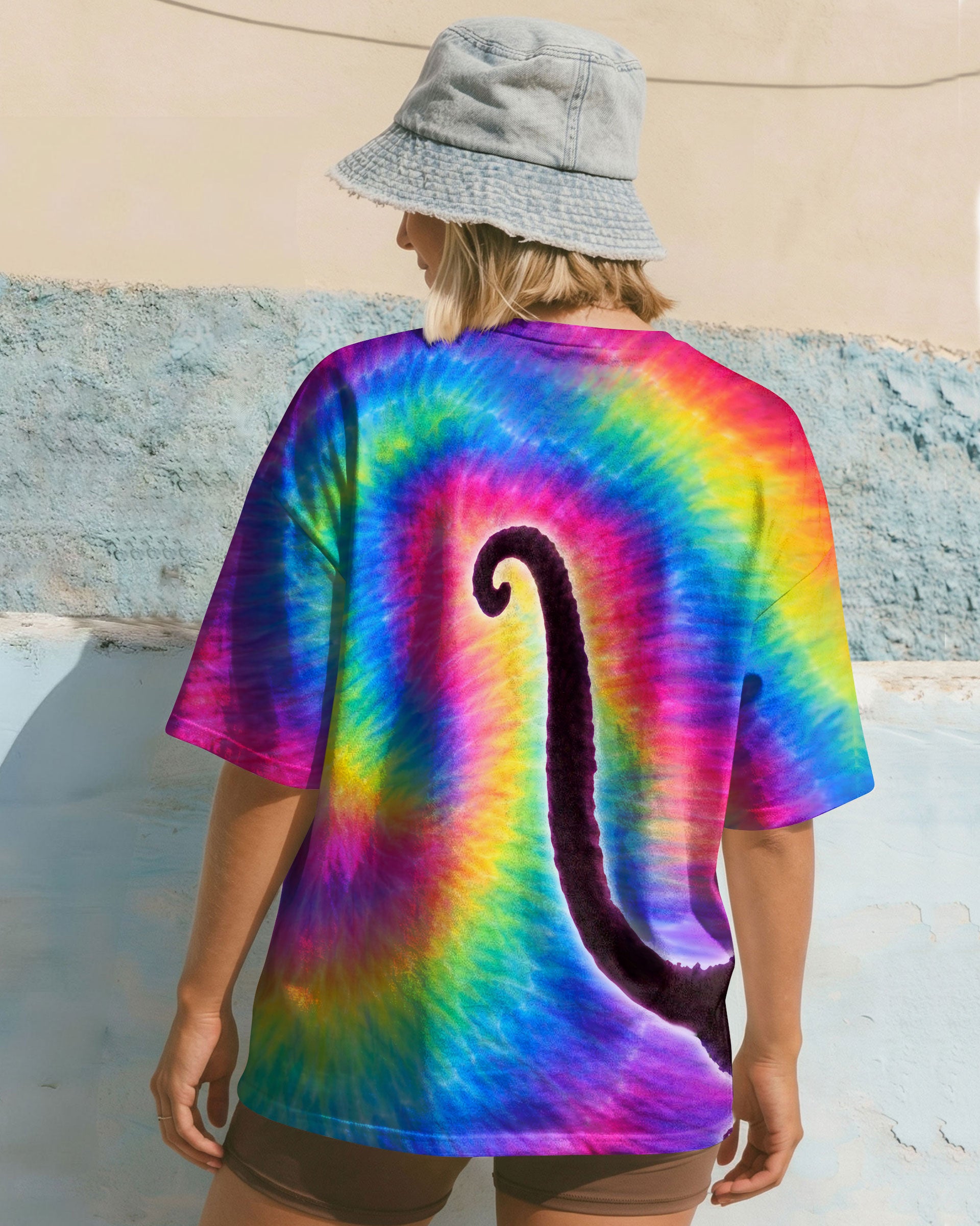 PLAYFUL CAT COLORFUL SWIRL ALL OVER PRINT - TLTW2901261