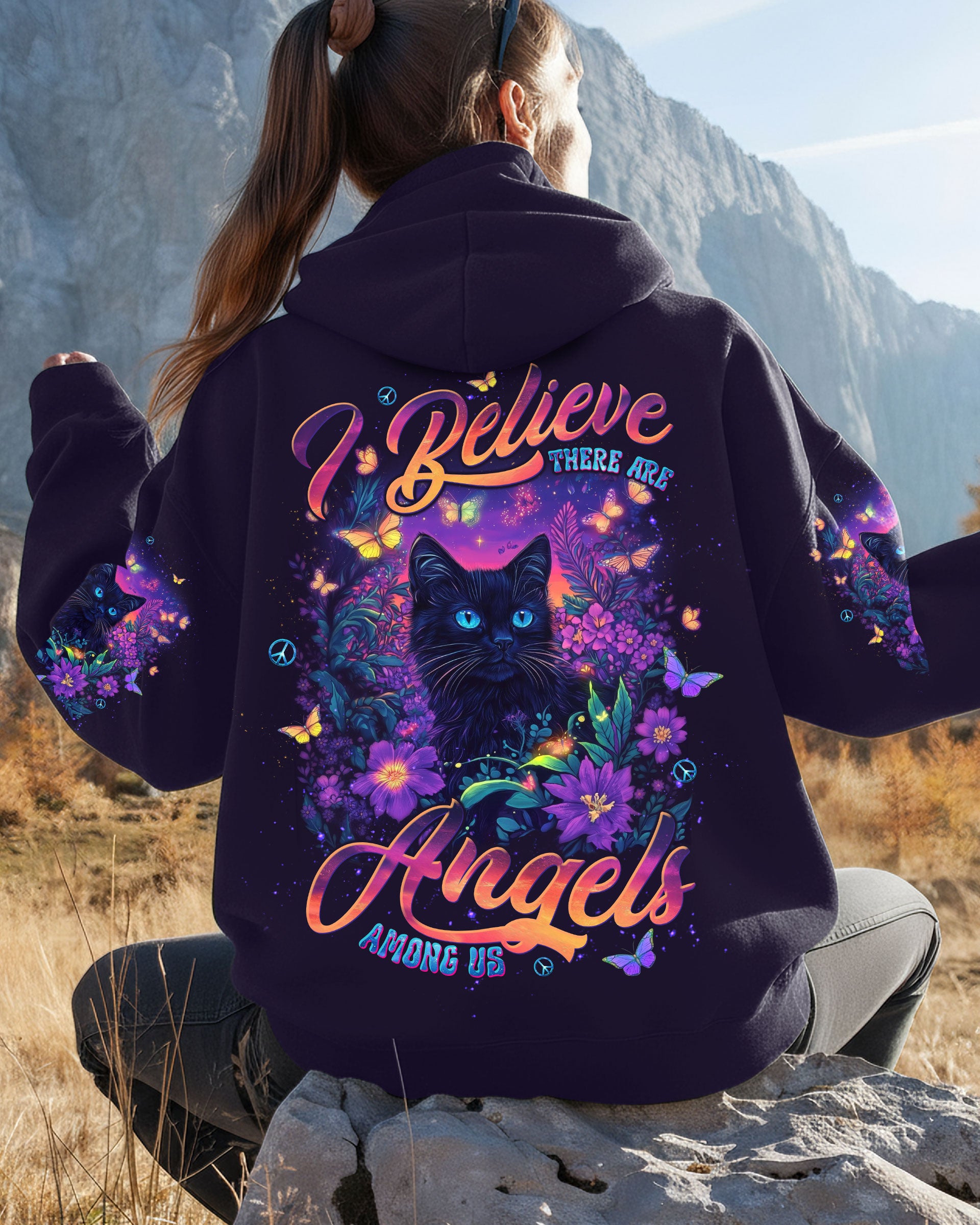 I BELIEVE THERE ARE ANGELS AMONG US CAT ALL OVER PRINT - TLTW2712252