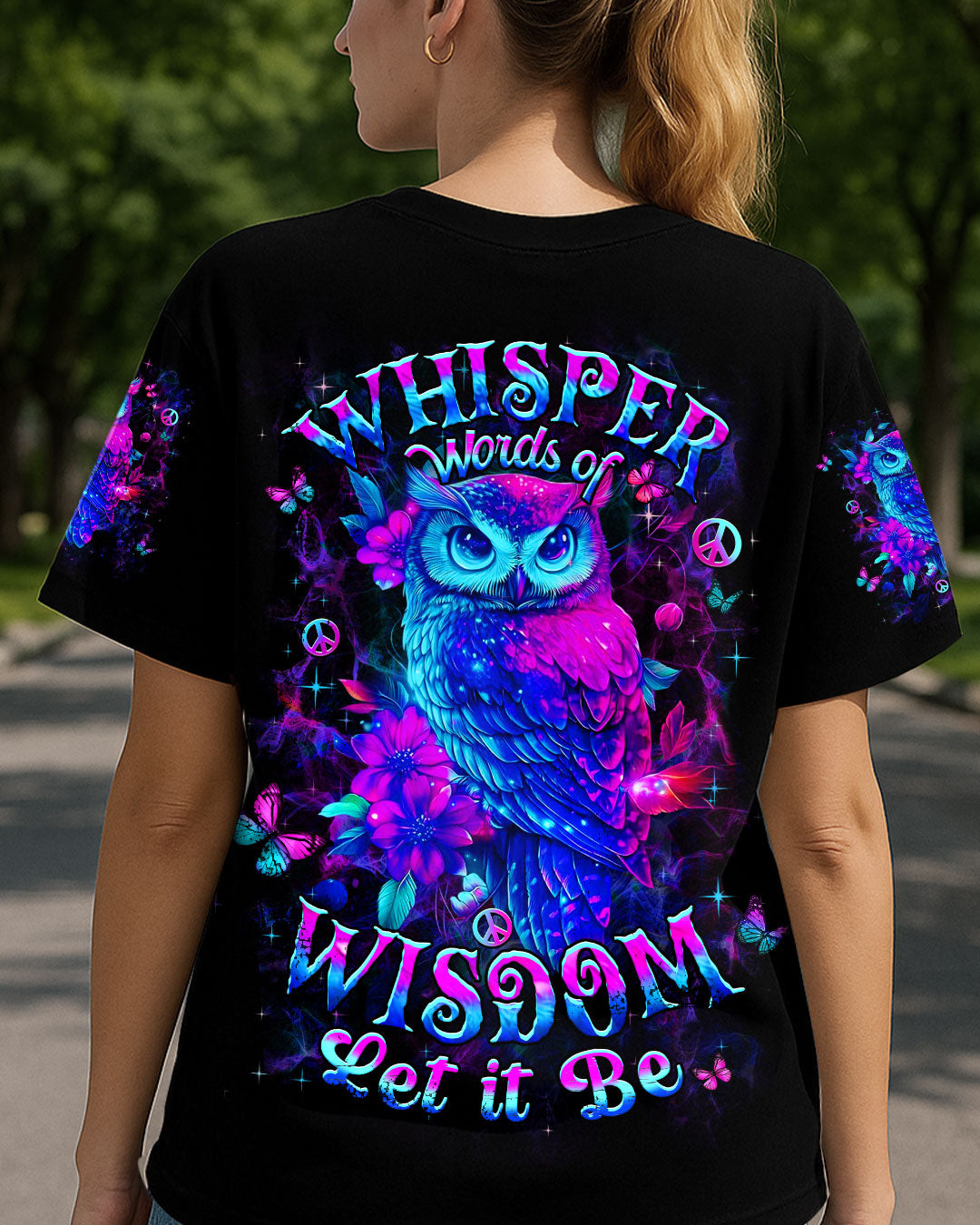 WHISPER WORDS OF WISDOM LET IT BE OWL ALL OVER PRINT - YHHN1609251