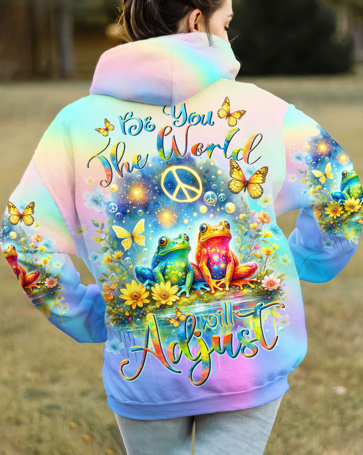 BE YOU THE WORLD WILL ADJUST FROG ALL OVER PRINT - TLTR0911232