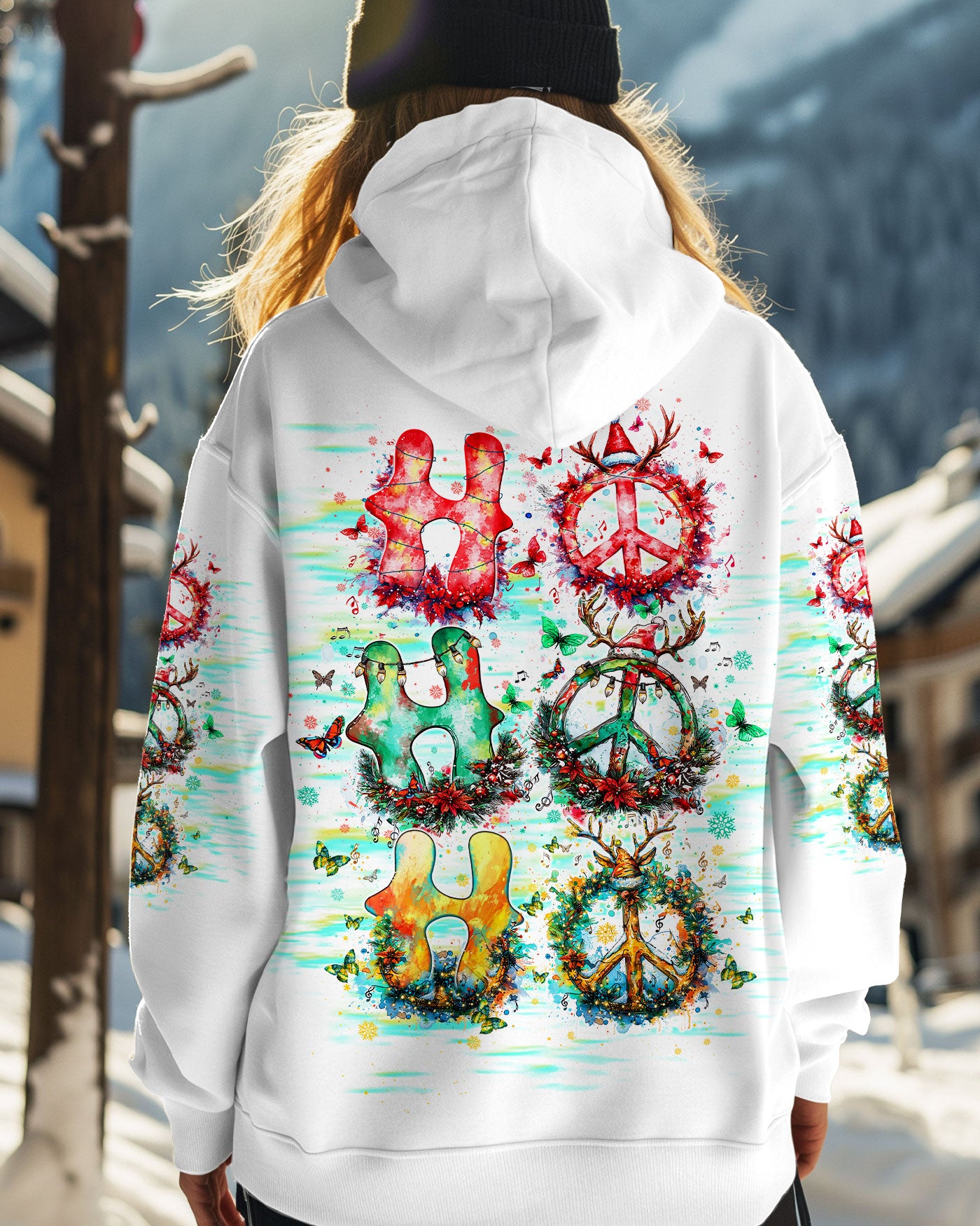 HOHOHO PEACE SYMBOL CHRISTMAS ALL OVER PRINT - TLTW1510242