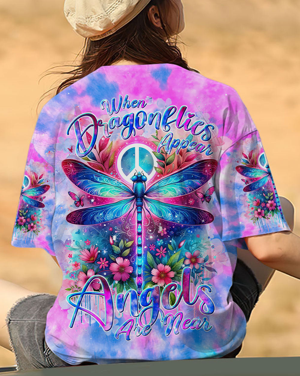 WHEN DRAGONFLIES APPEAR ANGELS ARE NEAR DRAGONFLY ALL OVER PRINT - TLNT0401241