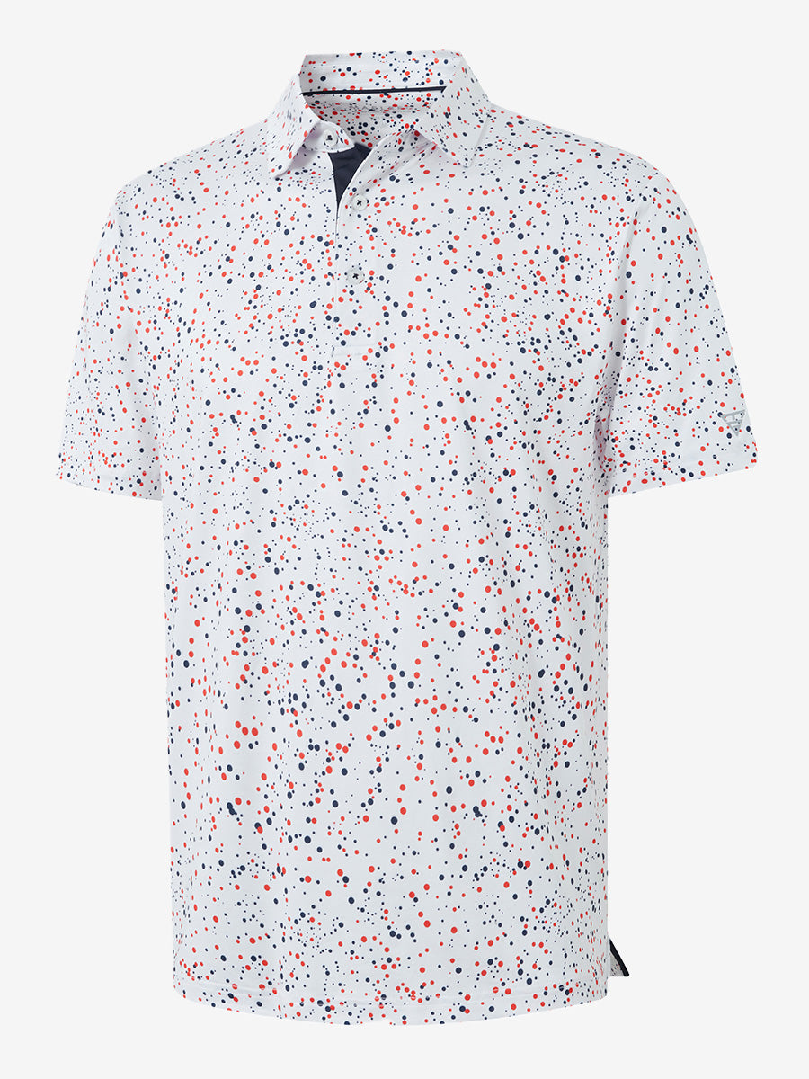 Swing in Style: 4-Way Stretch Performance Printed Golf Polo