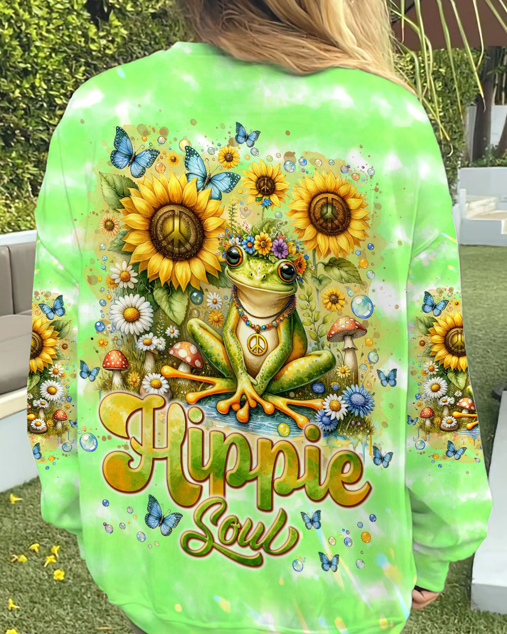 HIPPIE SOUL FROG SUNFLOWER ALL OVER PRINT - TLNT2401242