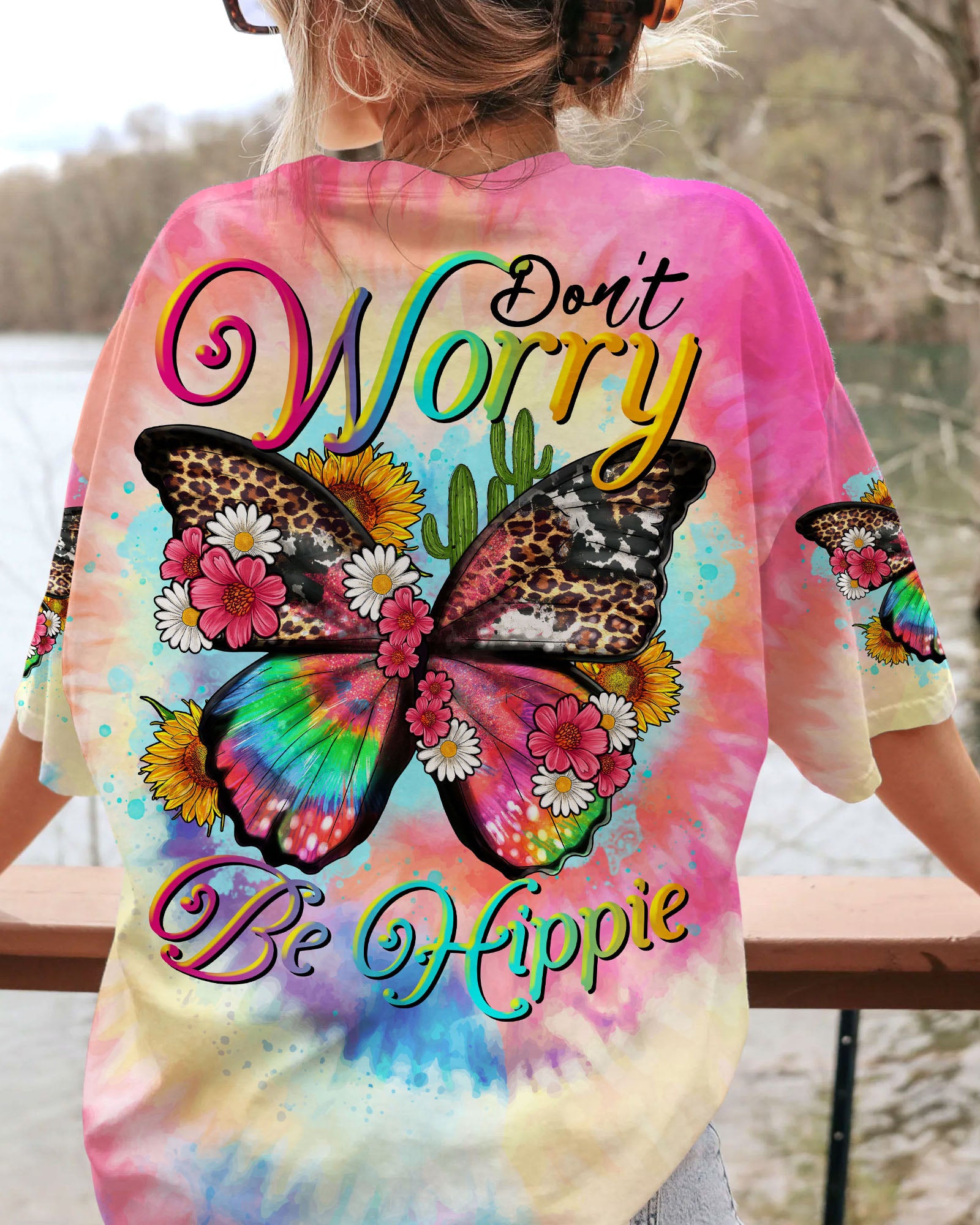 DON'T WORRY BE HIPPIE BUTTERFLY ALL OVER PRINT - TLTR3005232