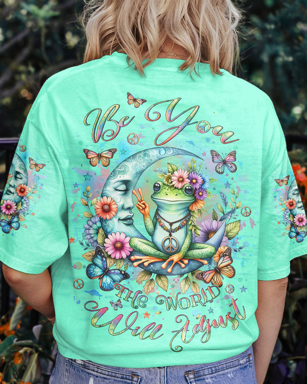 BE YOU THE WORLD WILL ADJUST FROG ALL OVER PRINT - YHLT0712232